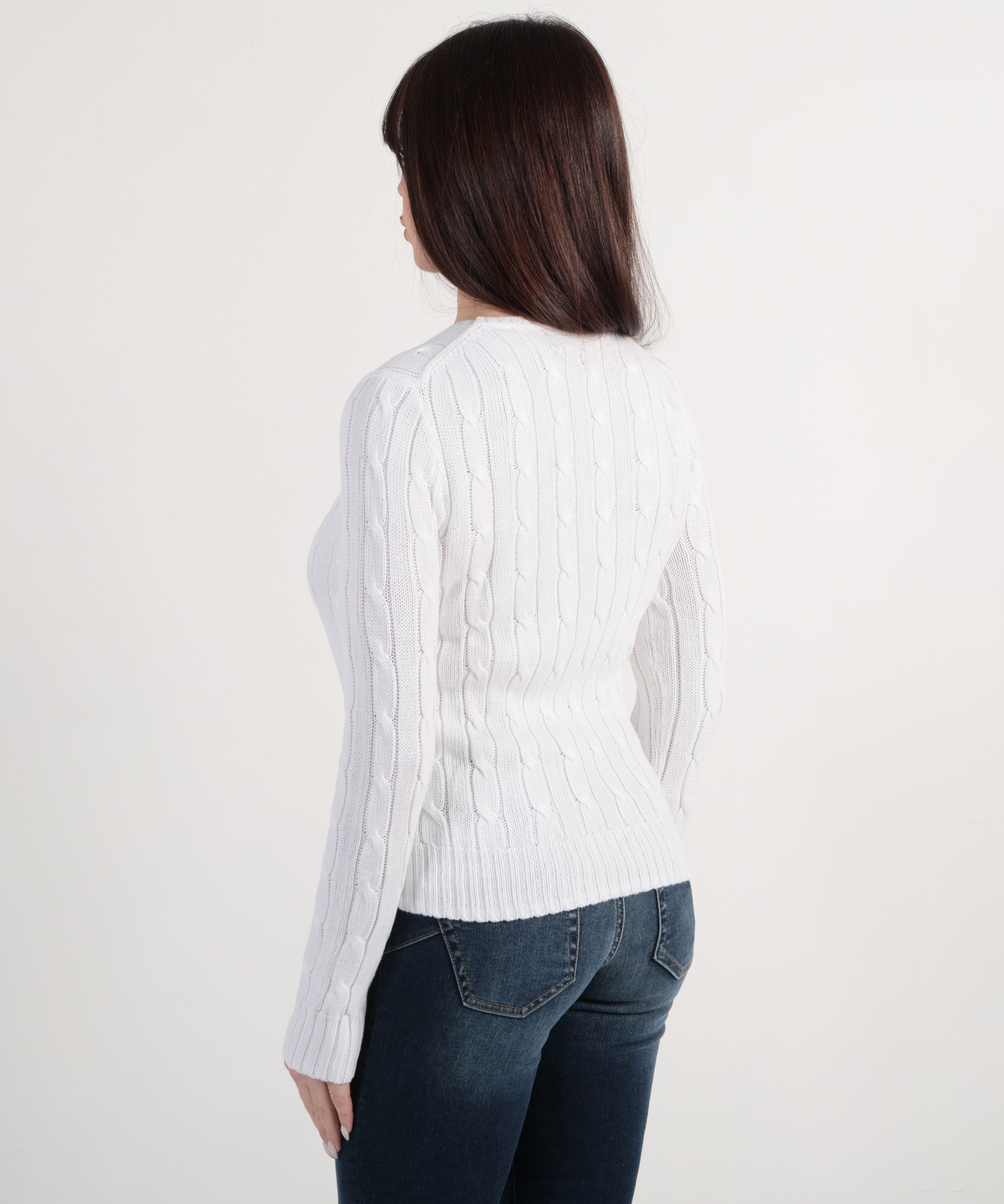 POLO RALPH LAUREN Maglione a collo a giro in cotone a trecce