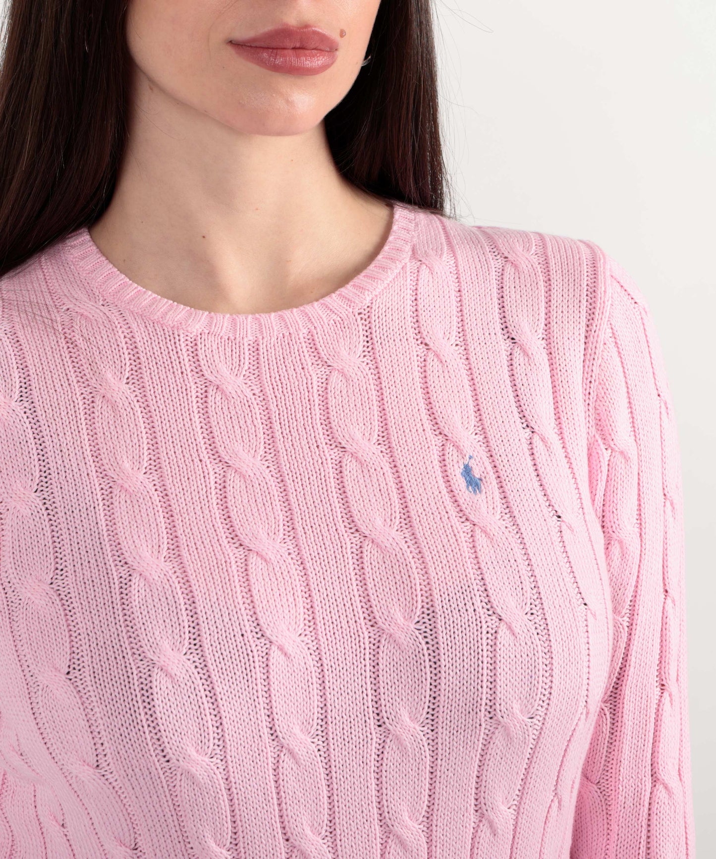 POLO RALPH LAUREN Maglione a collo a giro in cotone a trecce