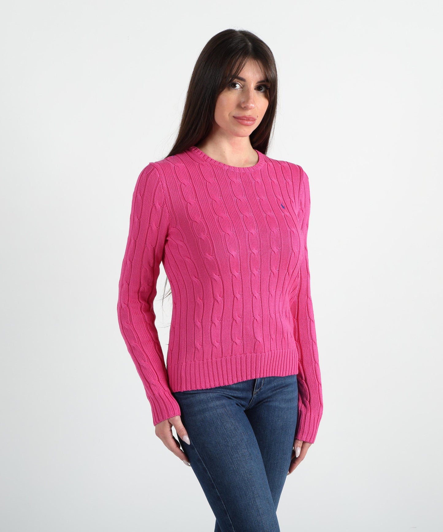 POLO RALPH LAUREN Maglione a collo a giro in cotone a trecce