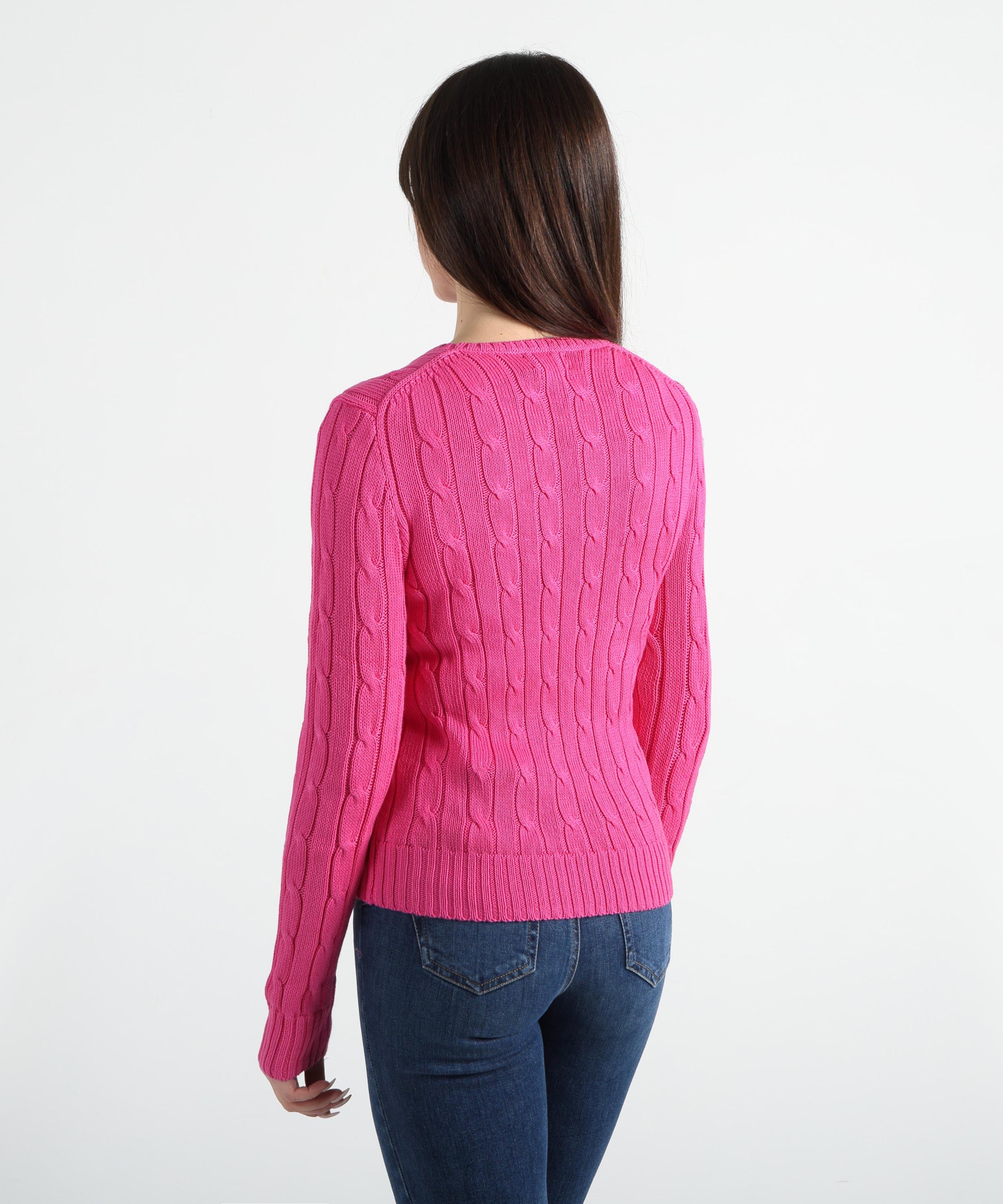 POLO RALPH LAUREN Maglione a collo a giro in cotone a trecce