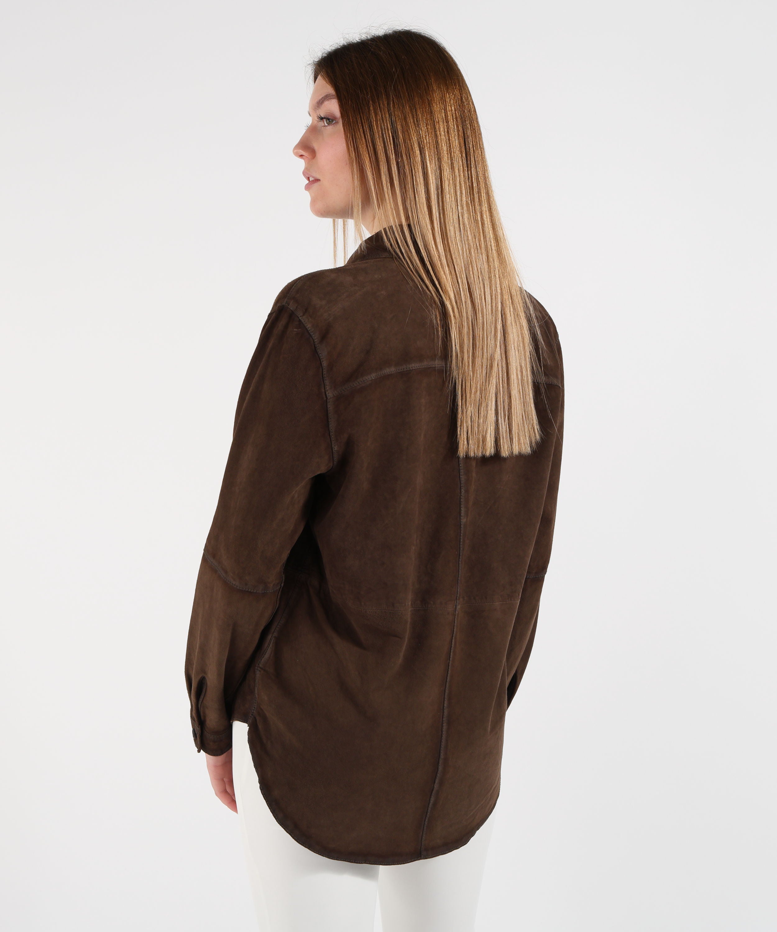 Giacche THE JACKIE LEATHERS Giacca camicia vesuvio Marrone scuro | THE JACKIE LEATHERS