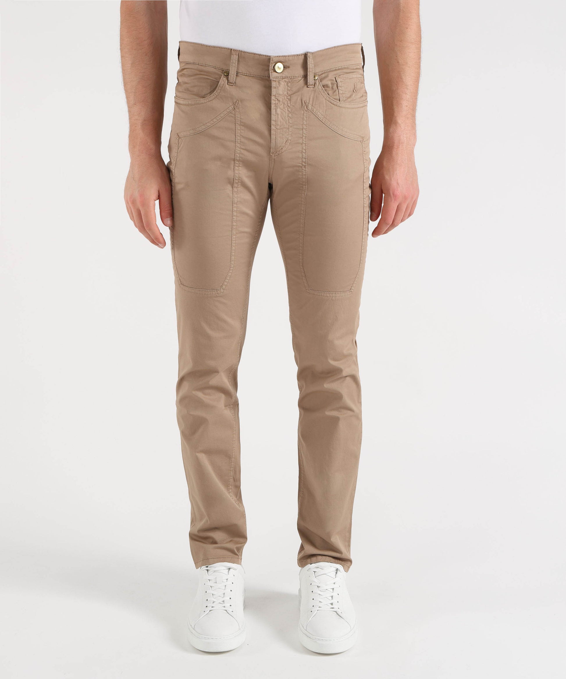 Pantaloni JECKERSON john 5 tasche toppa slim Beige | JECKERSON