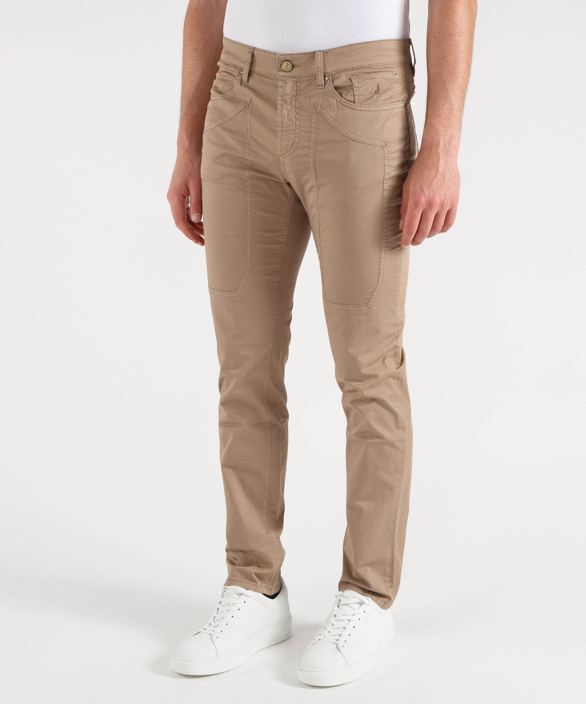 Pantaloni JECKERSON john 5 tasche toppa slim Beige | JECKERSON