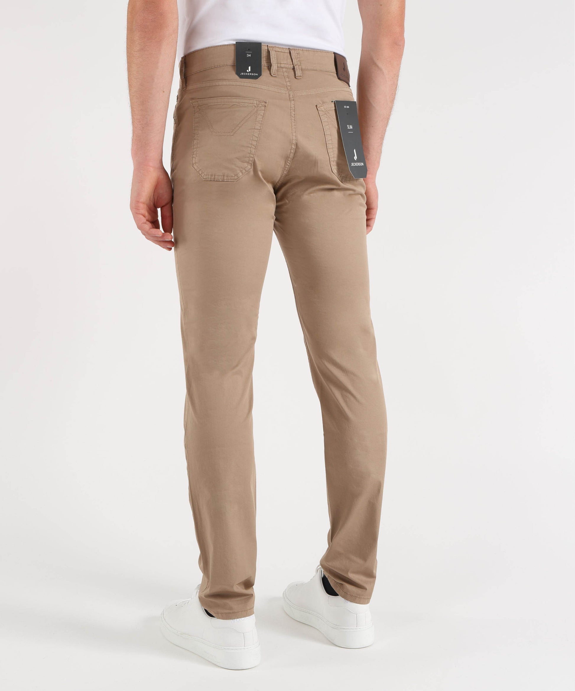 Pantaloni JECKERSON john 5 tasche toppa slim Beige | JECKERSON
