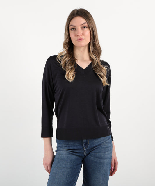 Maglie HERNO Maglia scollo a V Blu | HERNO