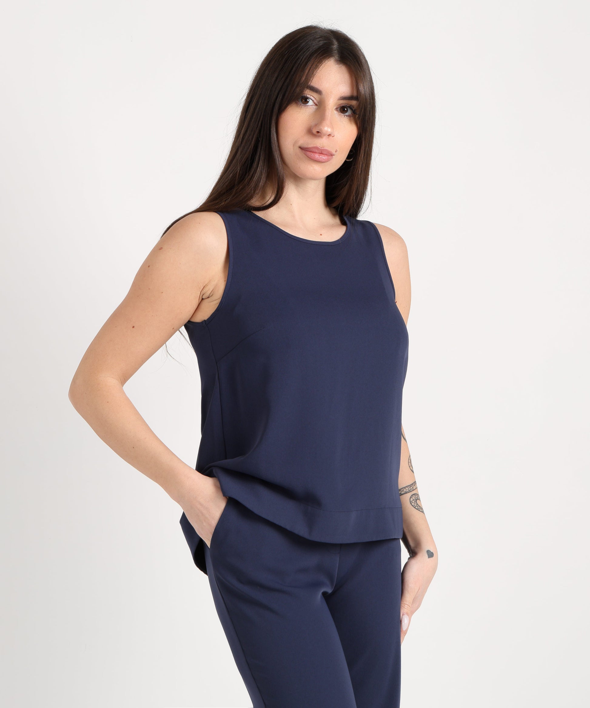 Tank tops MAIDA MILA Women’s Soft Tank Top with Button Closure Blu navy | MAIDA MILA