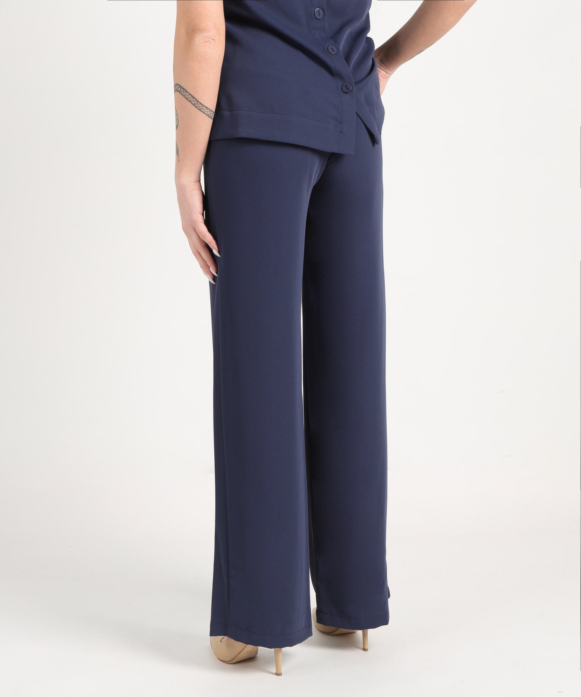 Pantapalazzo MAIDA MILA Pantalone Donna Ampio e Morbido Blu navy | MAIDA MILA