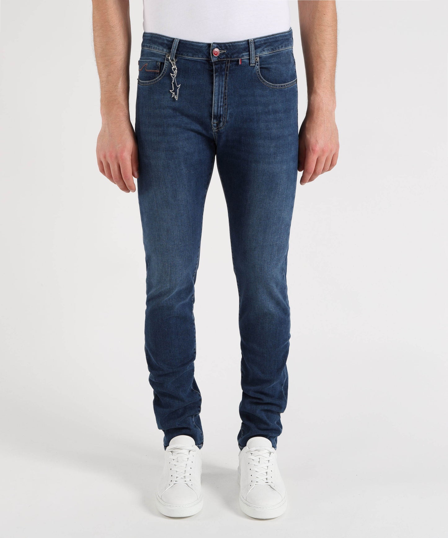 PAUL&SHARK Red Rivet jeans in Giza cotton