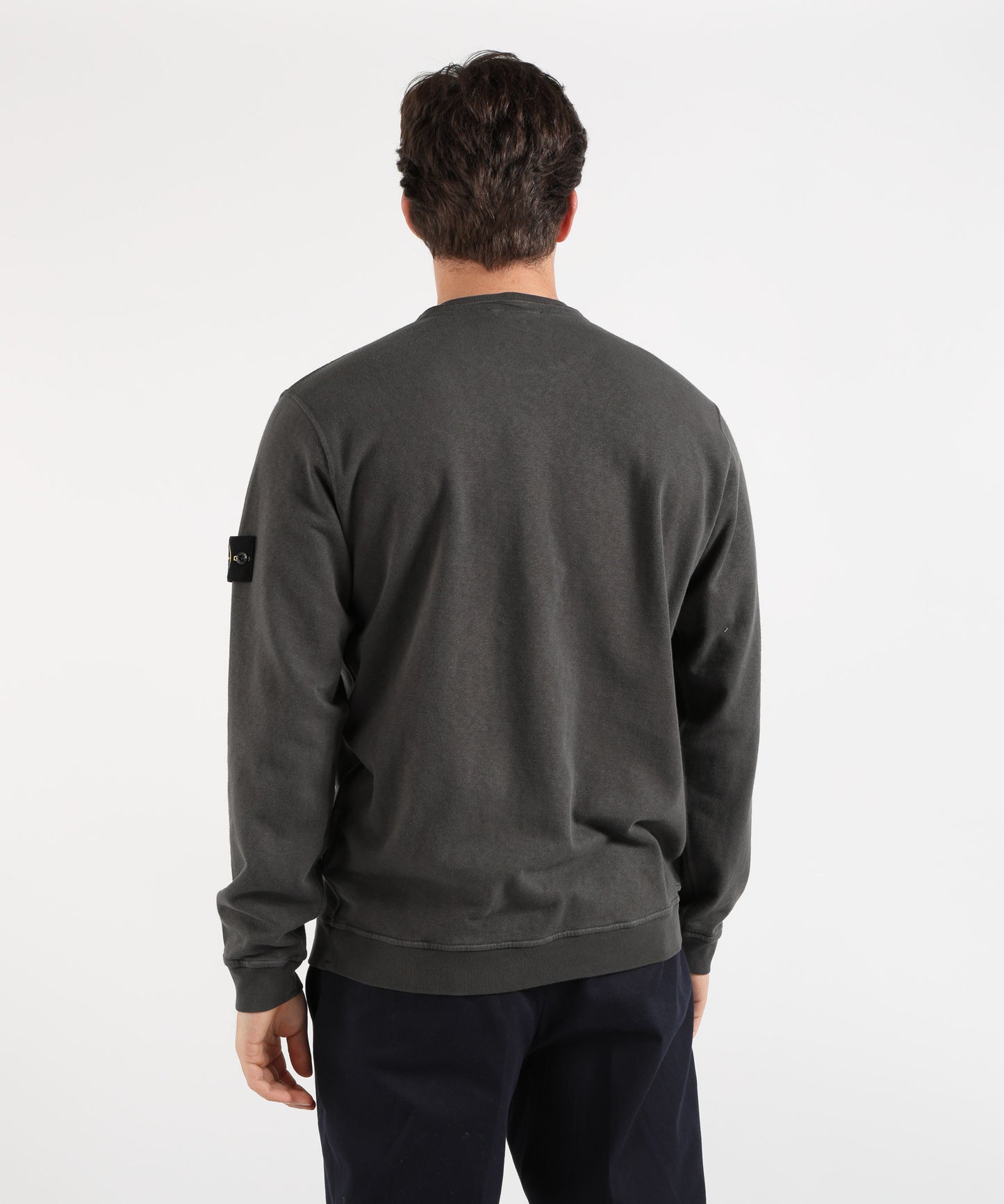 STONE ISLAND MALFILÉ FLEECE 'OLD' EFFECT - Felpa girocollo vestibilità regular