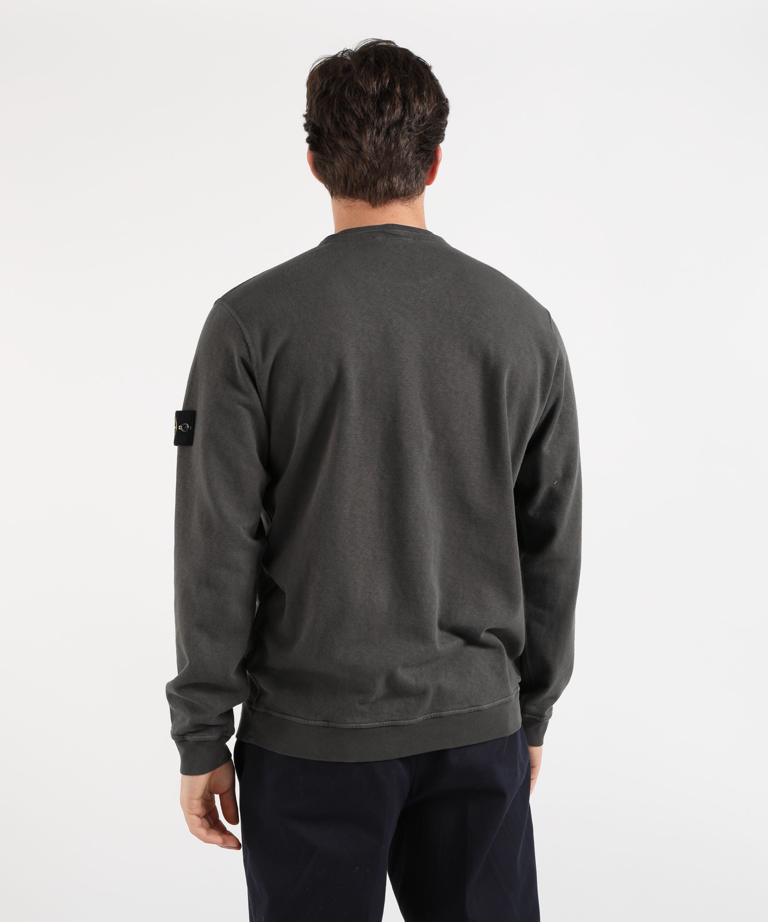 Felpe STONE ISLAND MALFILÉ FLEECE 'OLD' EFFECT - Felpa girocollo vestibilità regular Grigio scuro | STONE ISLAND