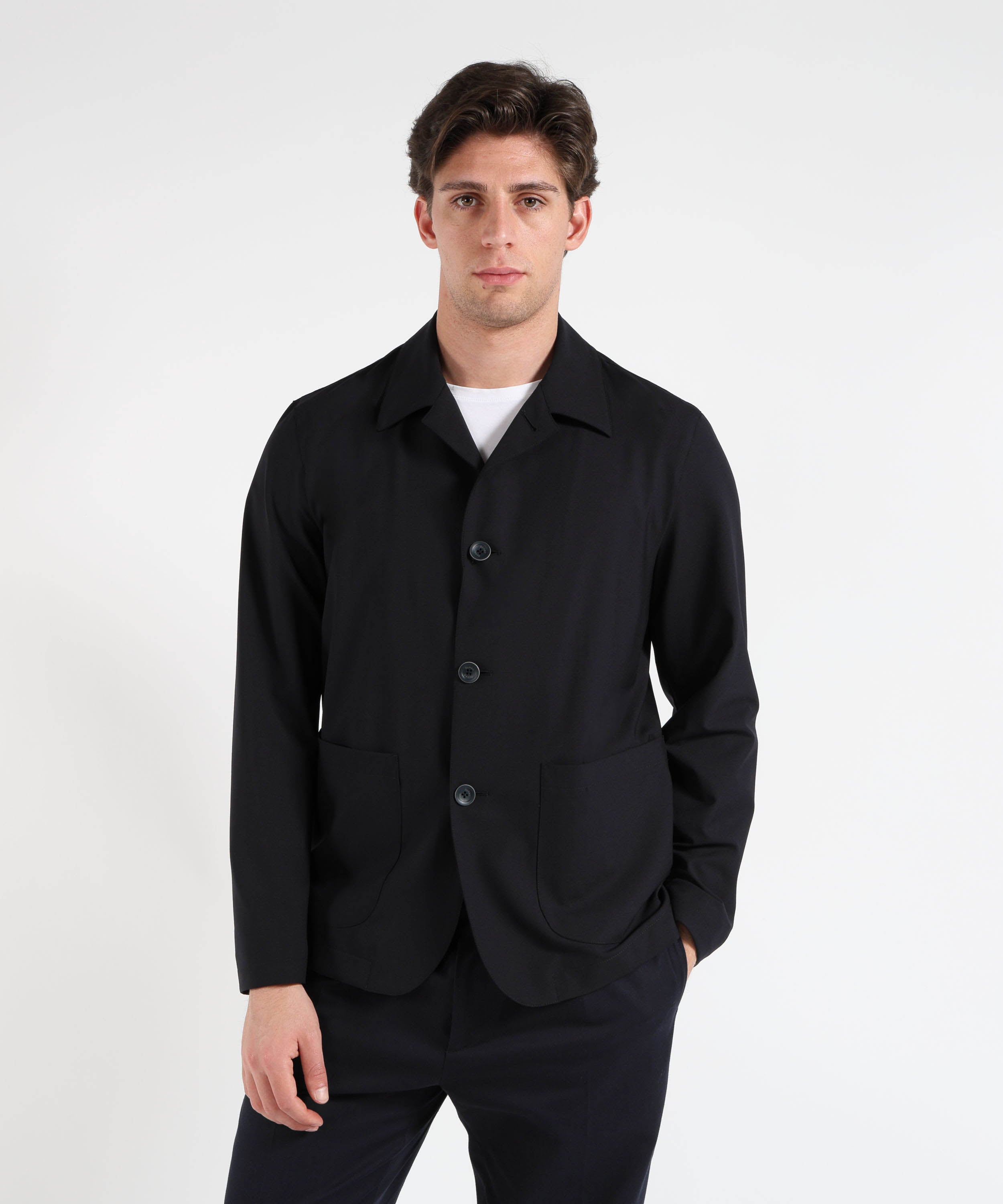 Giacche HERNO GIACCA IN LIGHT STRETCH WOOLY Blu | HERNO