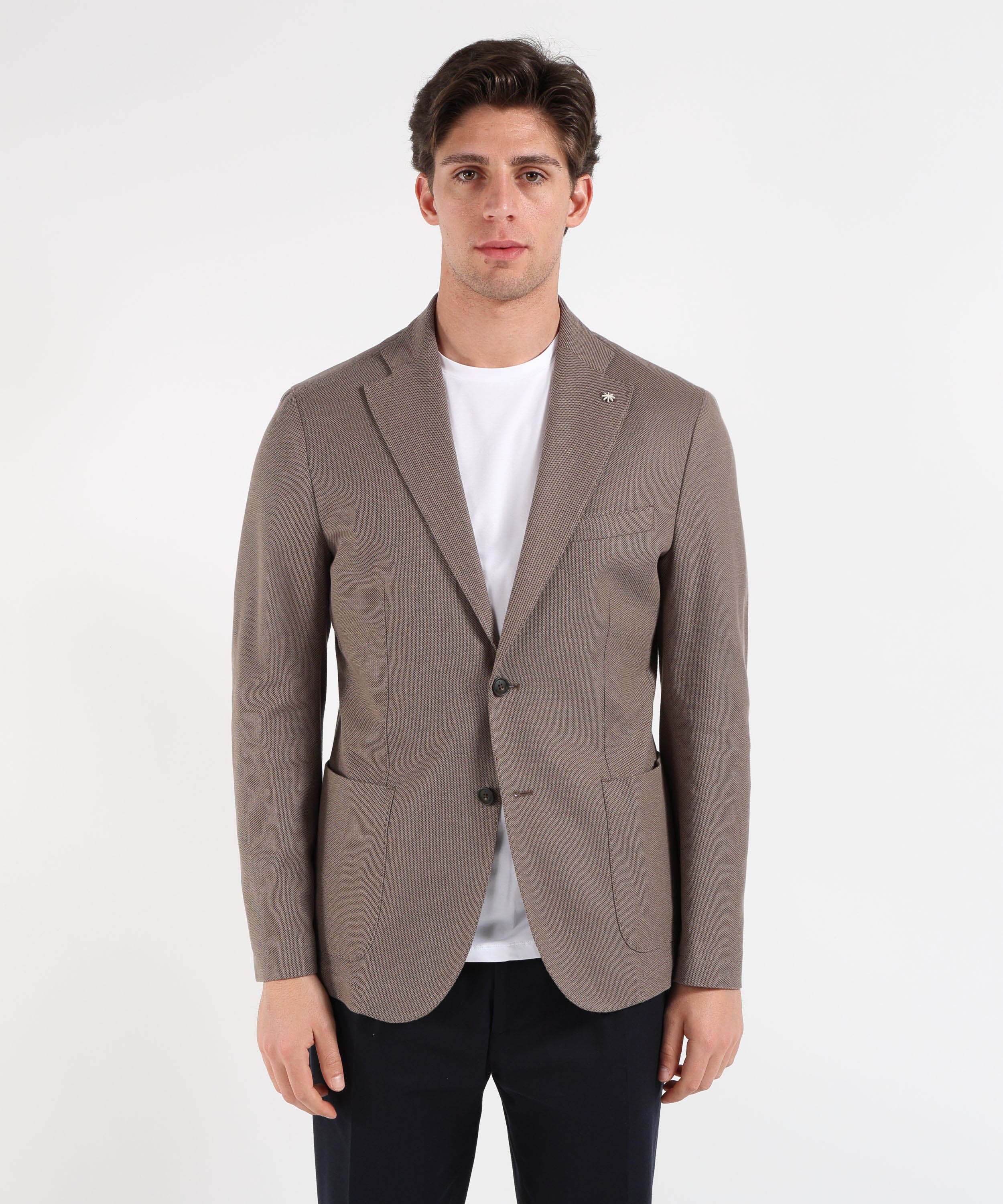 Giacche MANUEL RITZ Giacca Uomo Due Bottoni Sfoderata Tortora | MANUEL RITZ