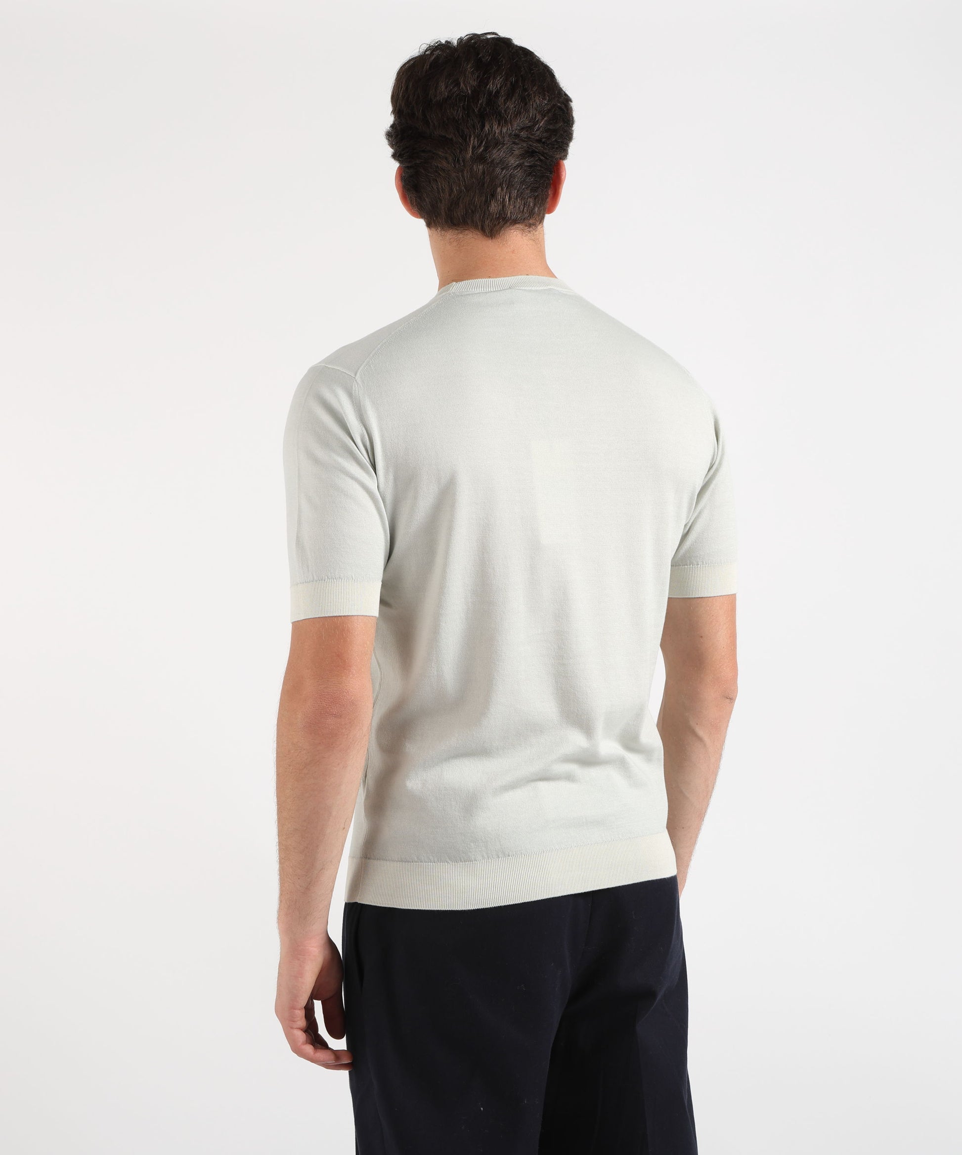 Knitwear FILIPPO DE LAURENTIIS Men’s half-sleeve T-shirt – Sublime Cotton Grigio perla | FILIPPO DE LAURENTIIS