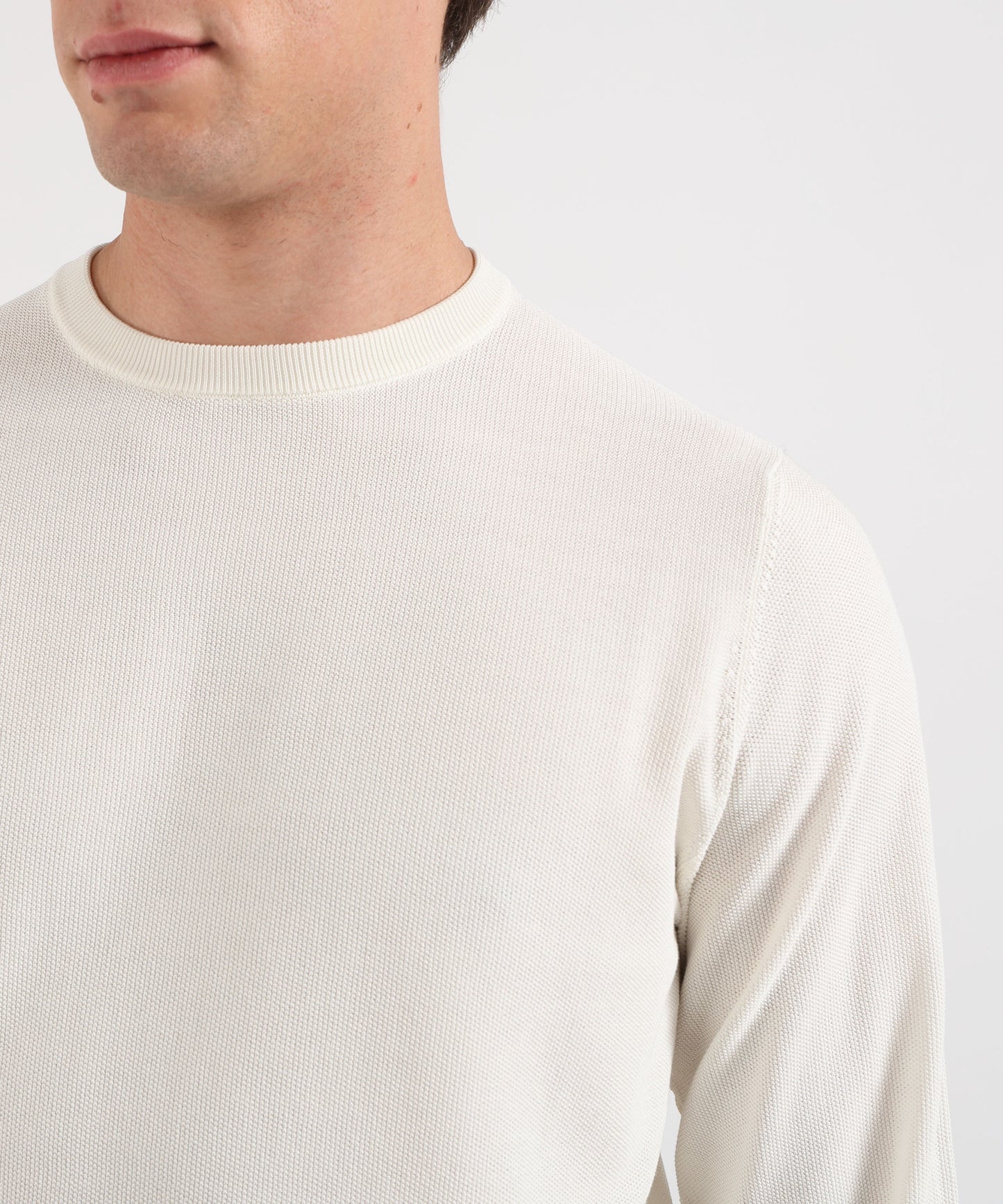 FILIPPO DE LAURENTIIS Men’s crew-neck sweater – rice stitch effect