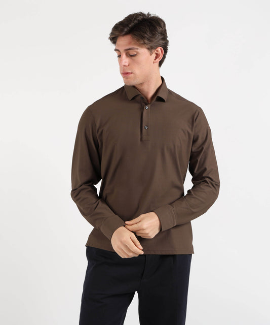 GHIRARDELLI Polo/Camicia Uomo 3 Bottoni – Effetto Traforato