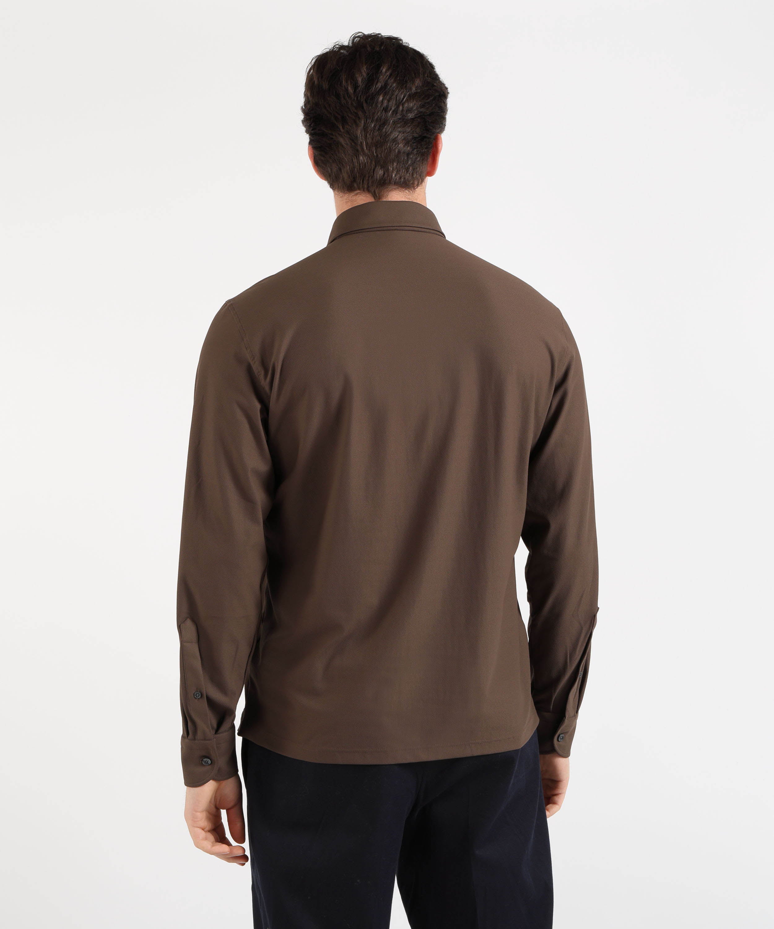 GHIRARDELLI Polo/Camicia Uomo 3 Bottoni – Effetto Traforato