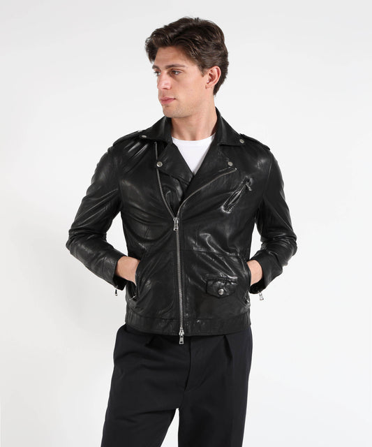 THE JACK LEATHERS Giacca Uomo Stile Chiodo – Design Moderno