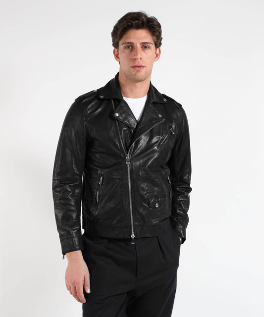 THE JACK LEATHERS Giacca Uomo Stile Chiodo – Design Moderno