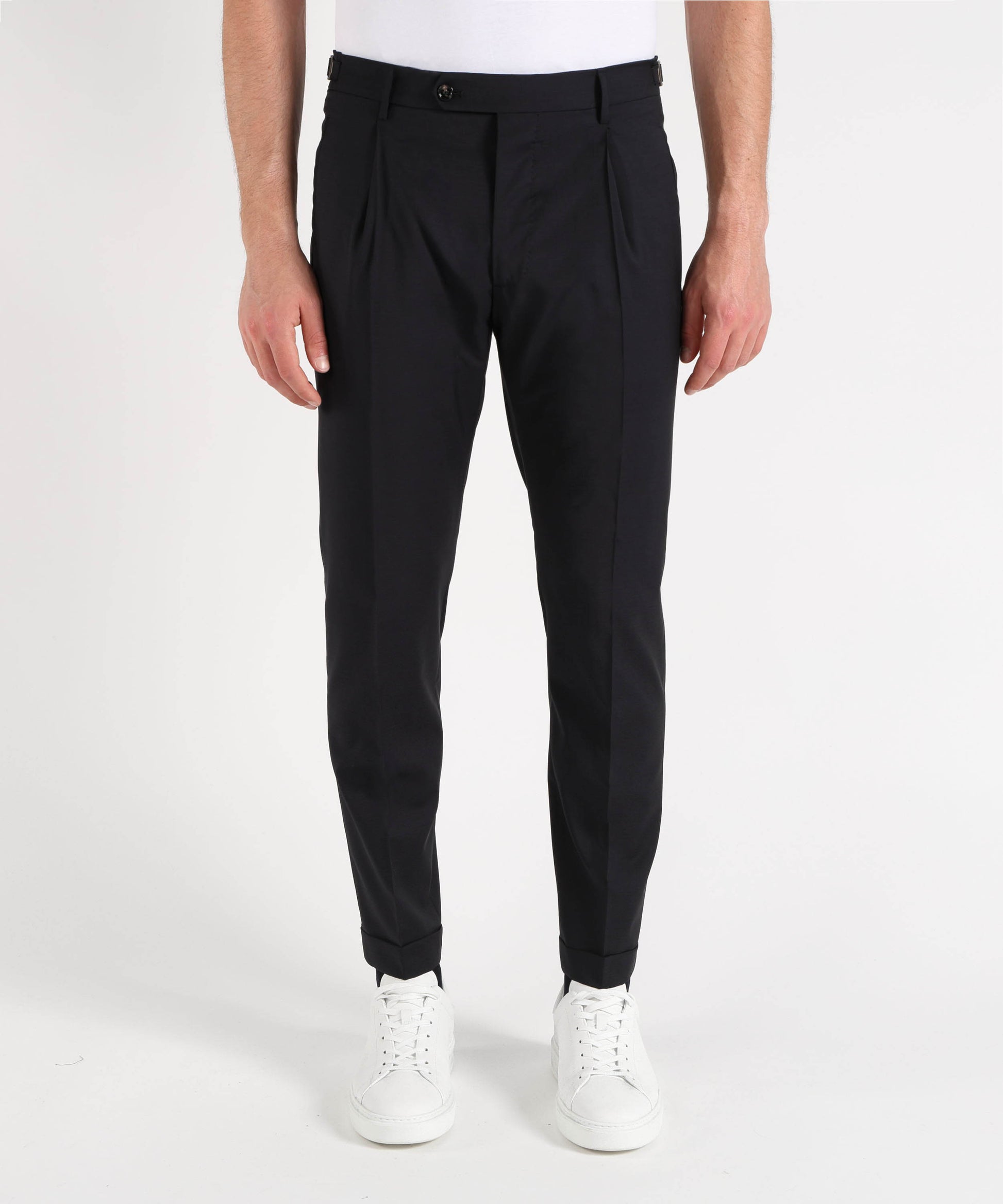 Trousers BERWICH Men’s classic trousers with pleats Navy | BERWICH