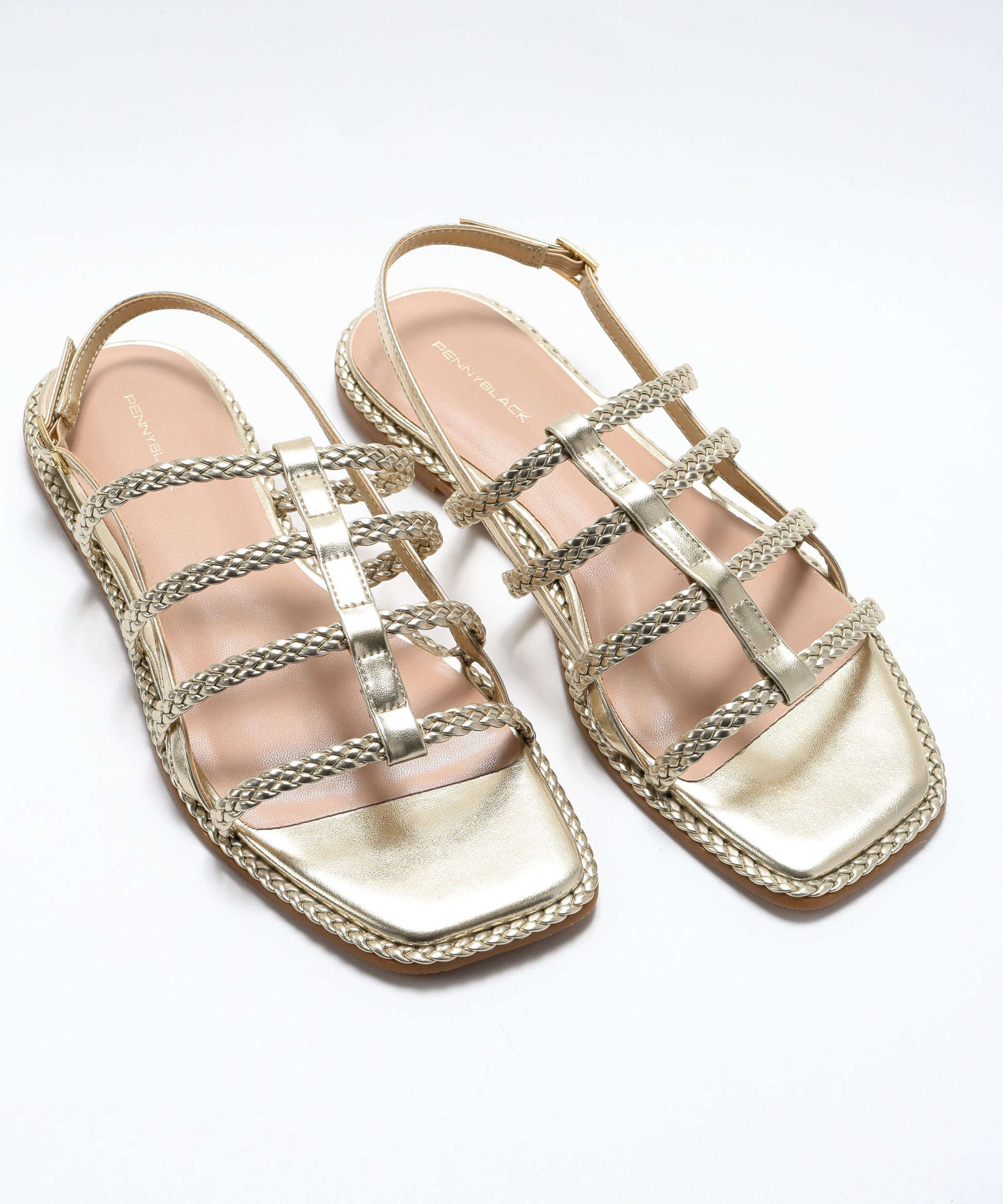 Sandals PENNYBLACK Braided Strap Sandals Oro | PENNYBLACK