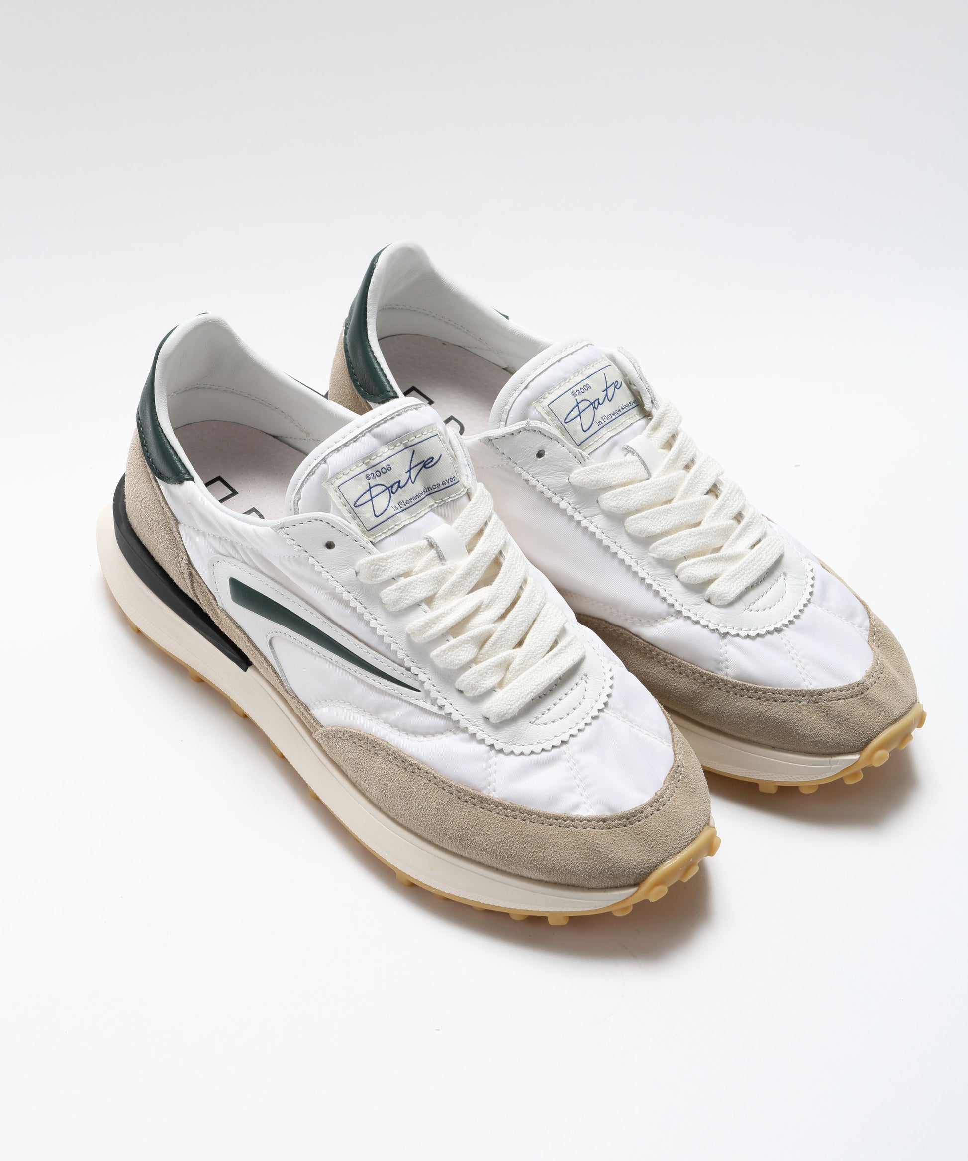 Sneakers D.A.T.E. ATHLETA NYLON WHITE-GREEN Bianco/verde | D.A.T.E.