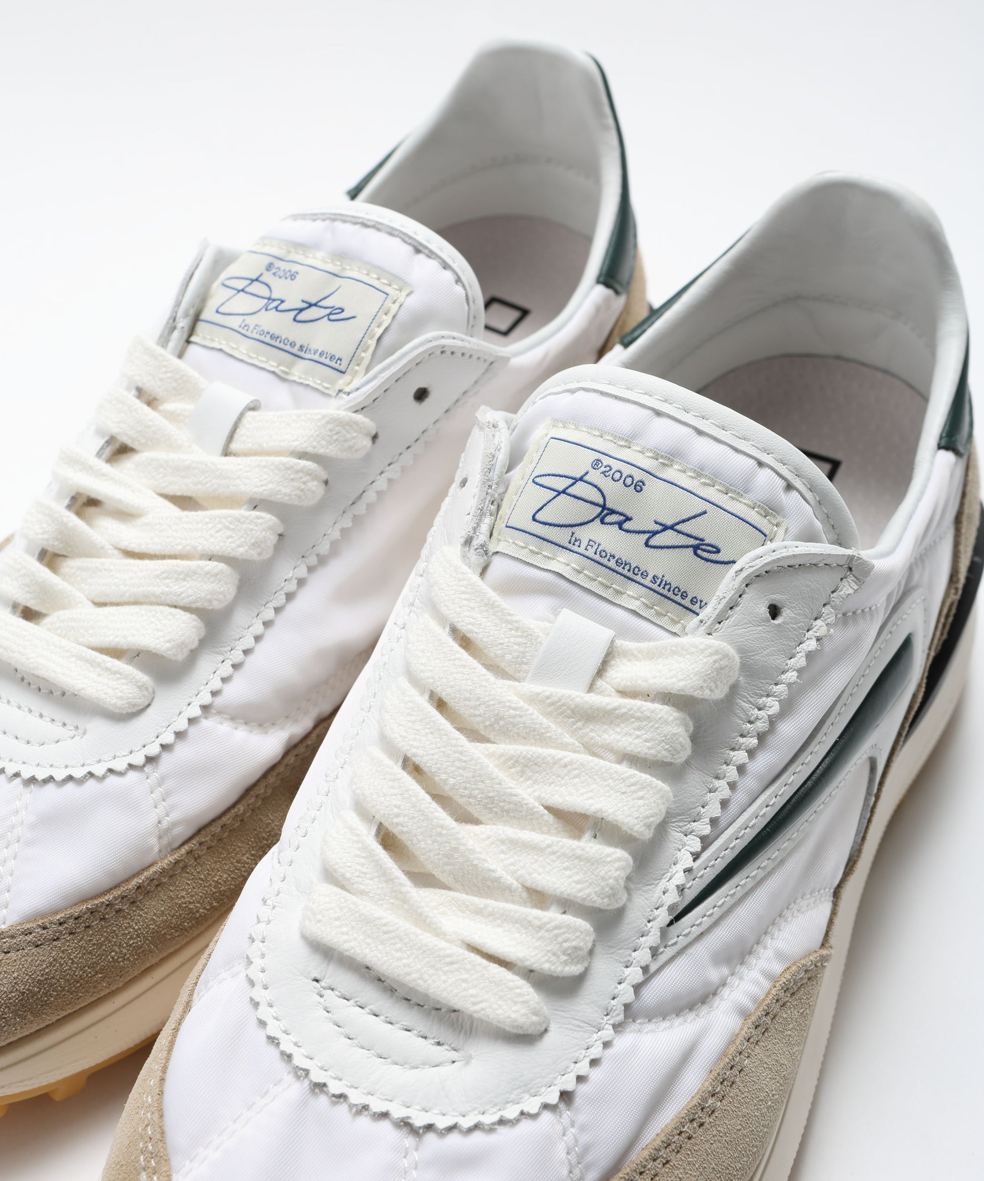 Sneakers D.A.T.E. ATHLETA NYLON WHITE-GREEN Bianco/verde | D.A.T.E.