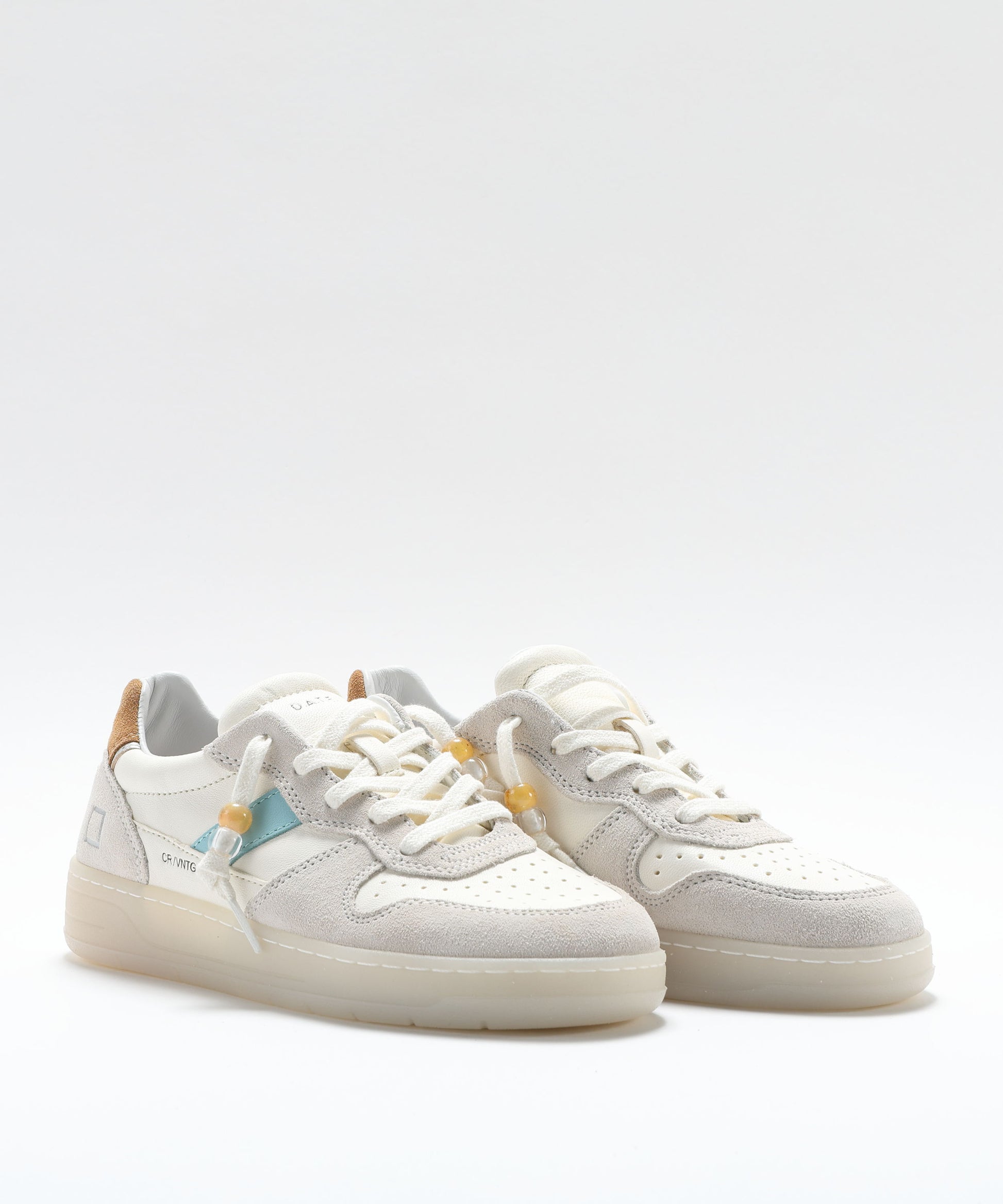 Sneakers D.A.T.E. COURT 2.0 VINTAGE CALF Bianco/cuoio | D.A.T.E.