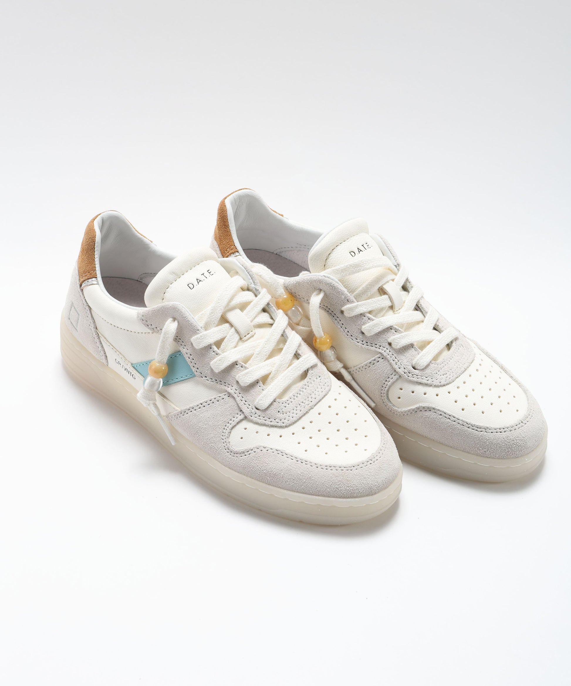 Sneakers D.A.T.E. COURT 2.0 VINTAGE CALF Bianco/cuoio | D.A.T.E.