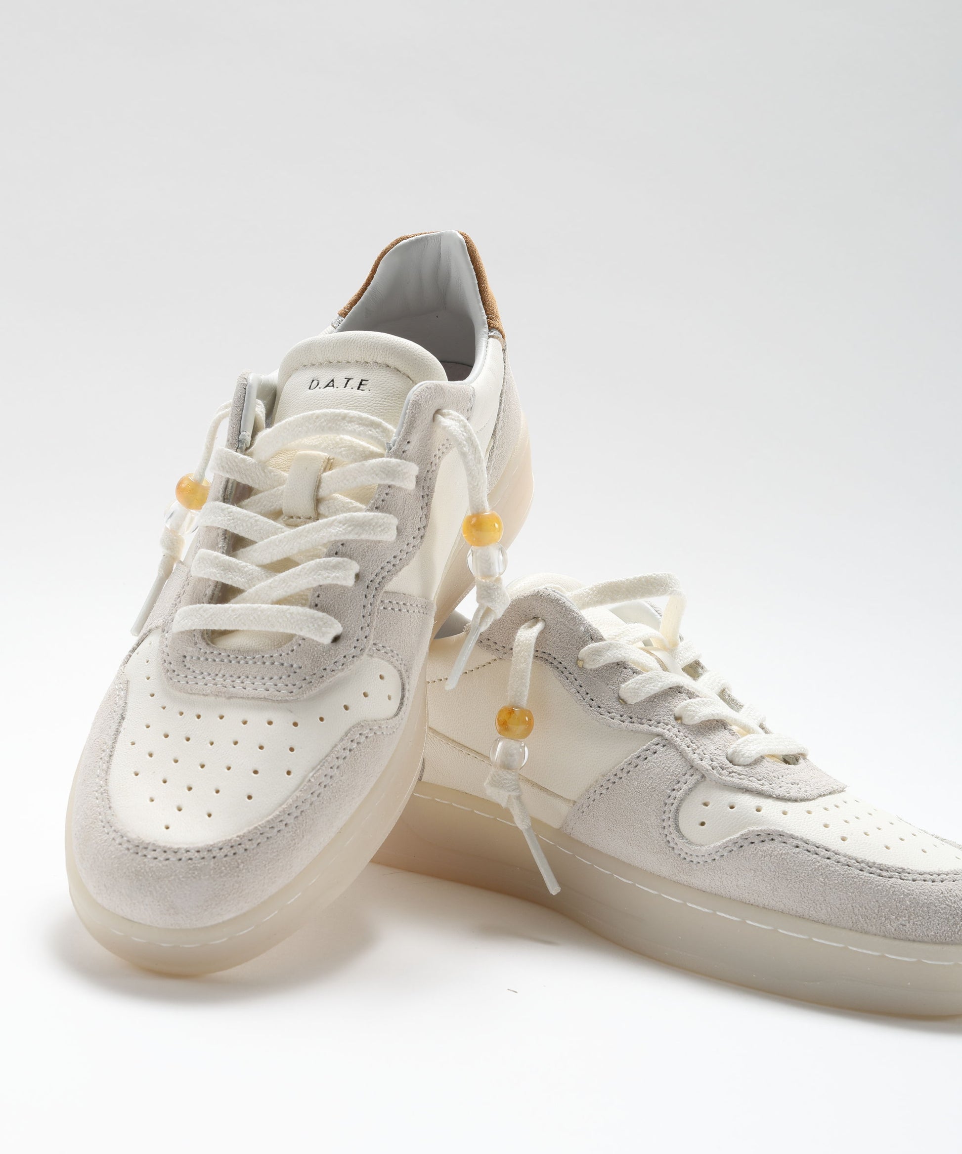 Sneakers D.A.T.E. COURT 2.0 VINTAGE CALF Bianco/cuoio | D.A.T.E.
