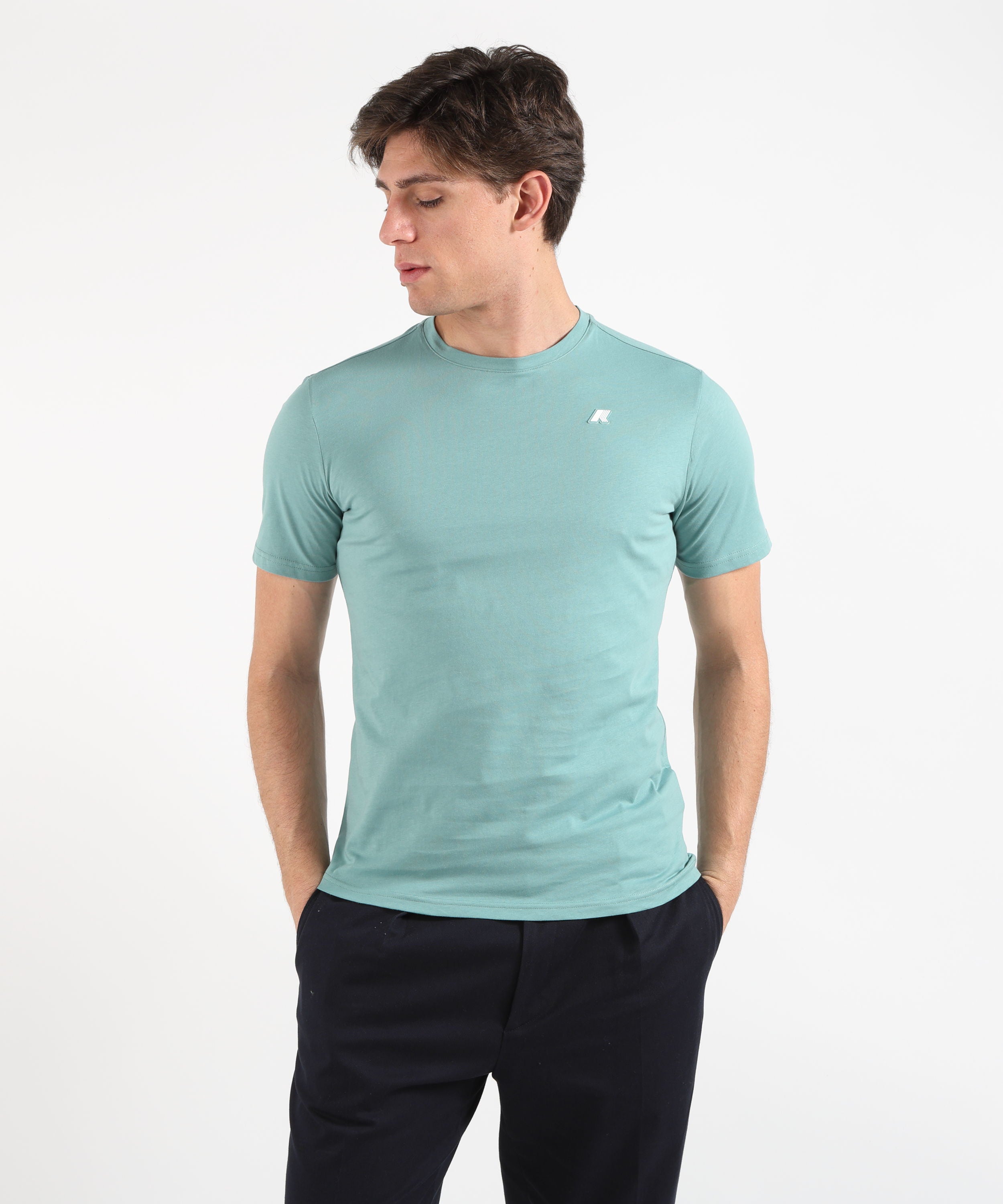 T-shirt K-WAY ODOM JERSEY SLIM Verde acqua | K-WAY
