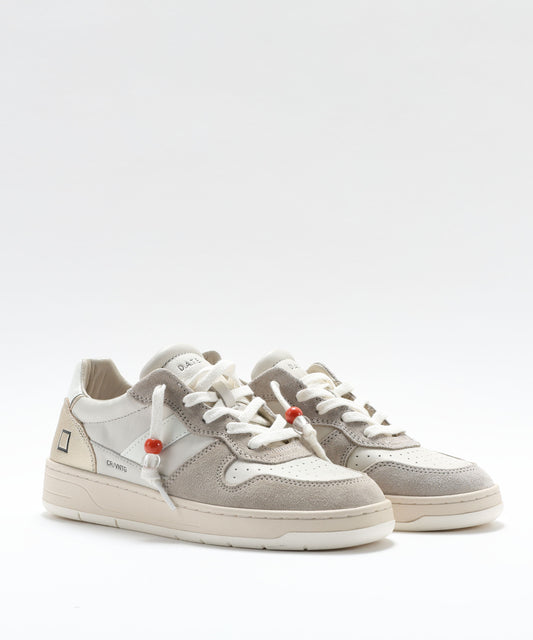 Sneakers D.A.T.E. COURT 2.0 VINTAGE CALF Avorio | D.A.T.E.