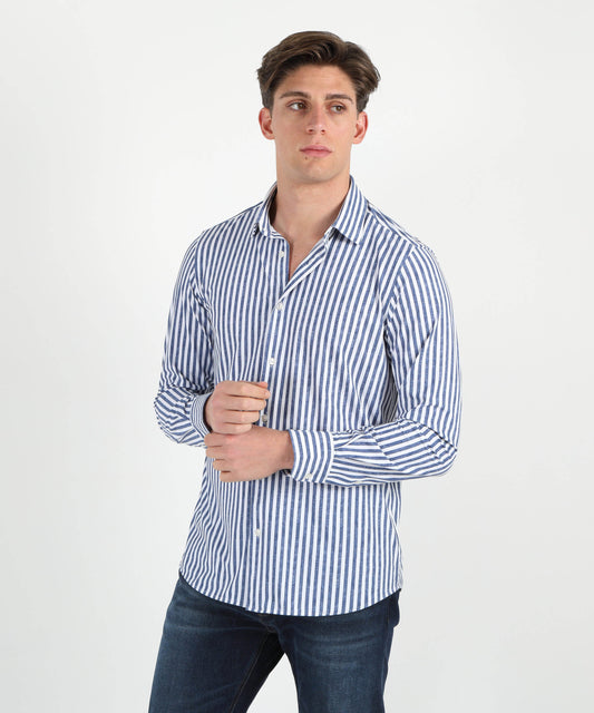 Camicie ARCHIVIUM collo semi francese tailor Bianco/blu | ARCHIVIUM