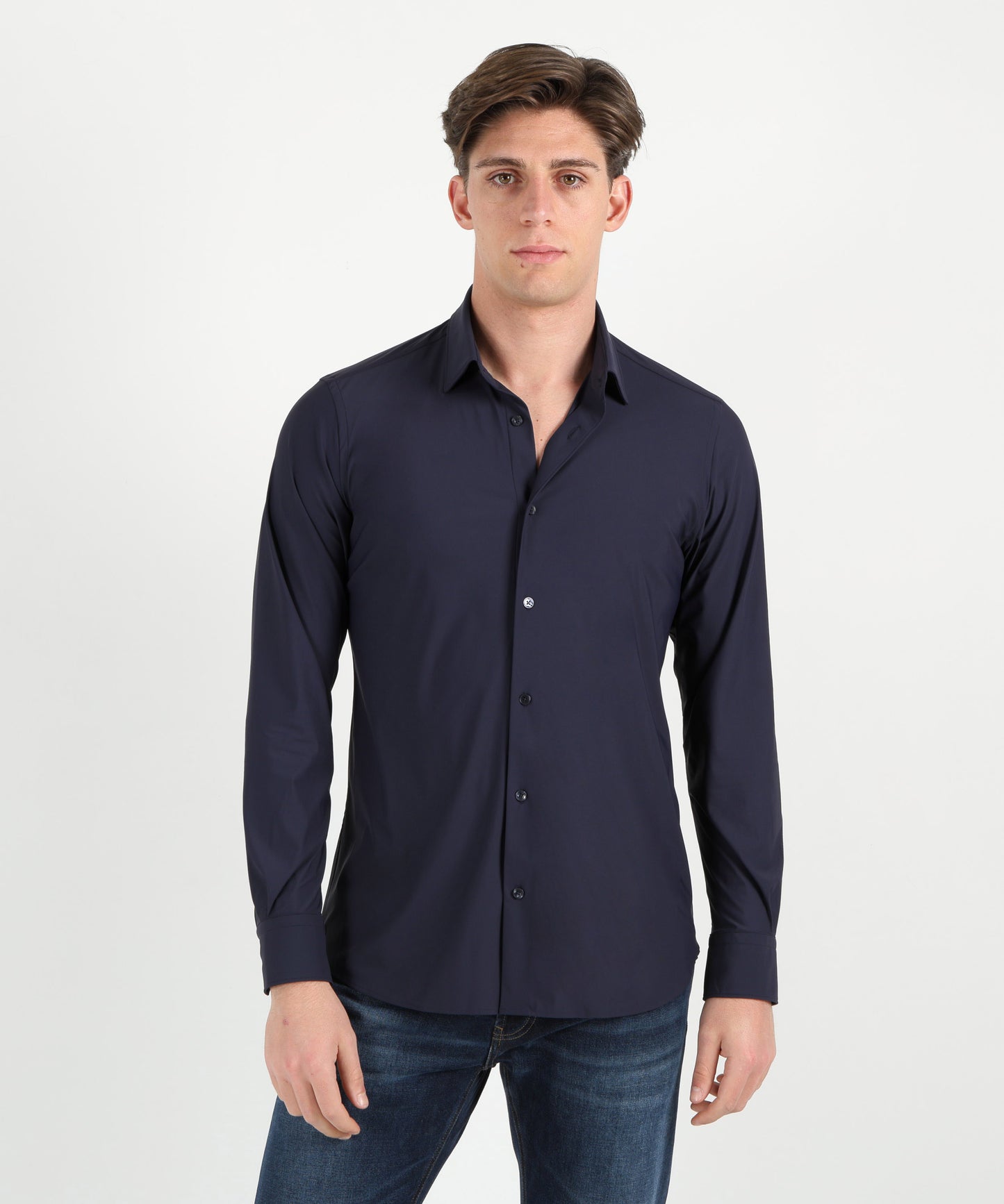 ARCHIVIUM Tailored-fit shirt with semi-spread collar