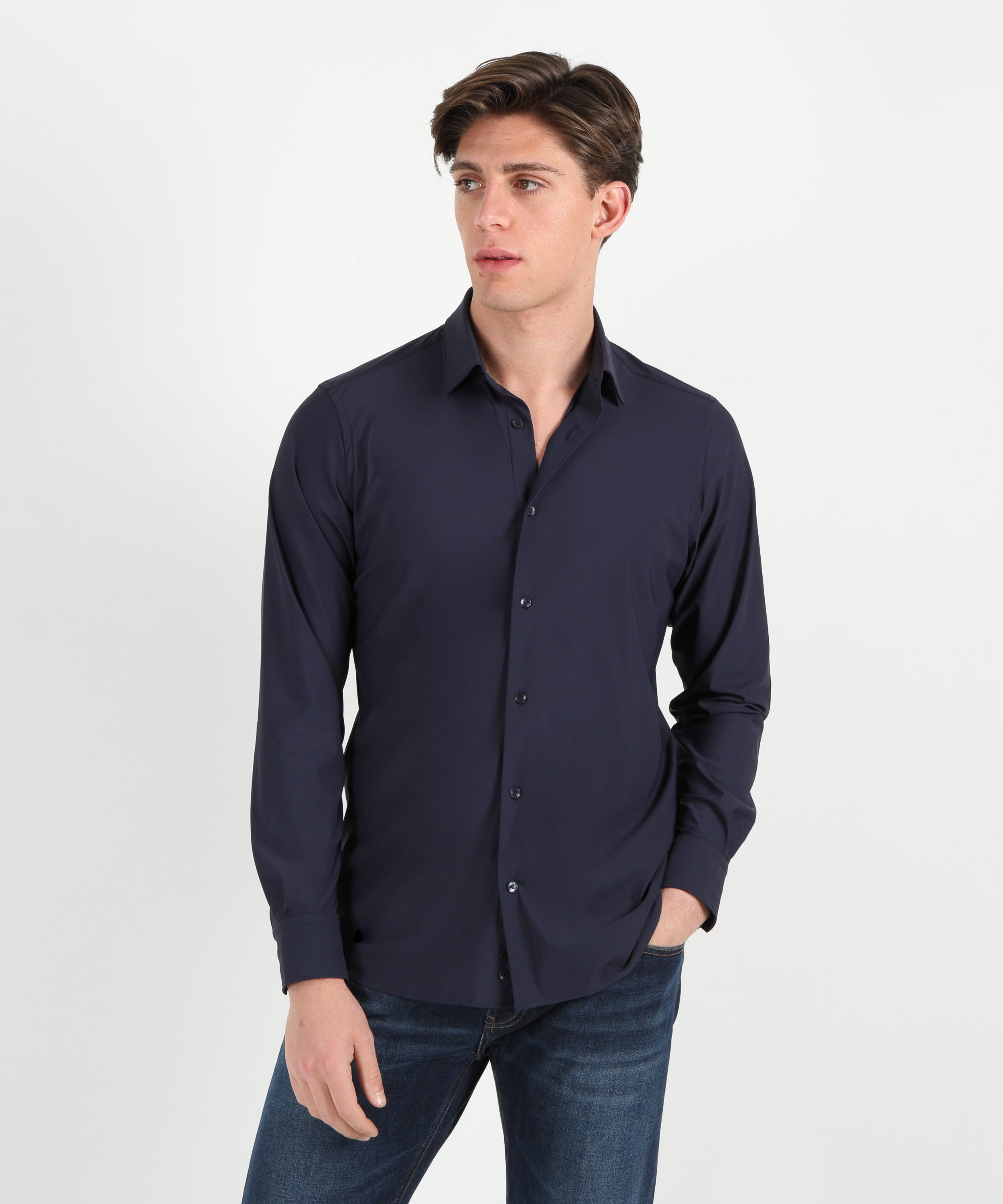 Camicie ARCHIVIUM camicia collo semi francese tailor Navy | ARCHIVIUM