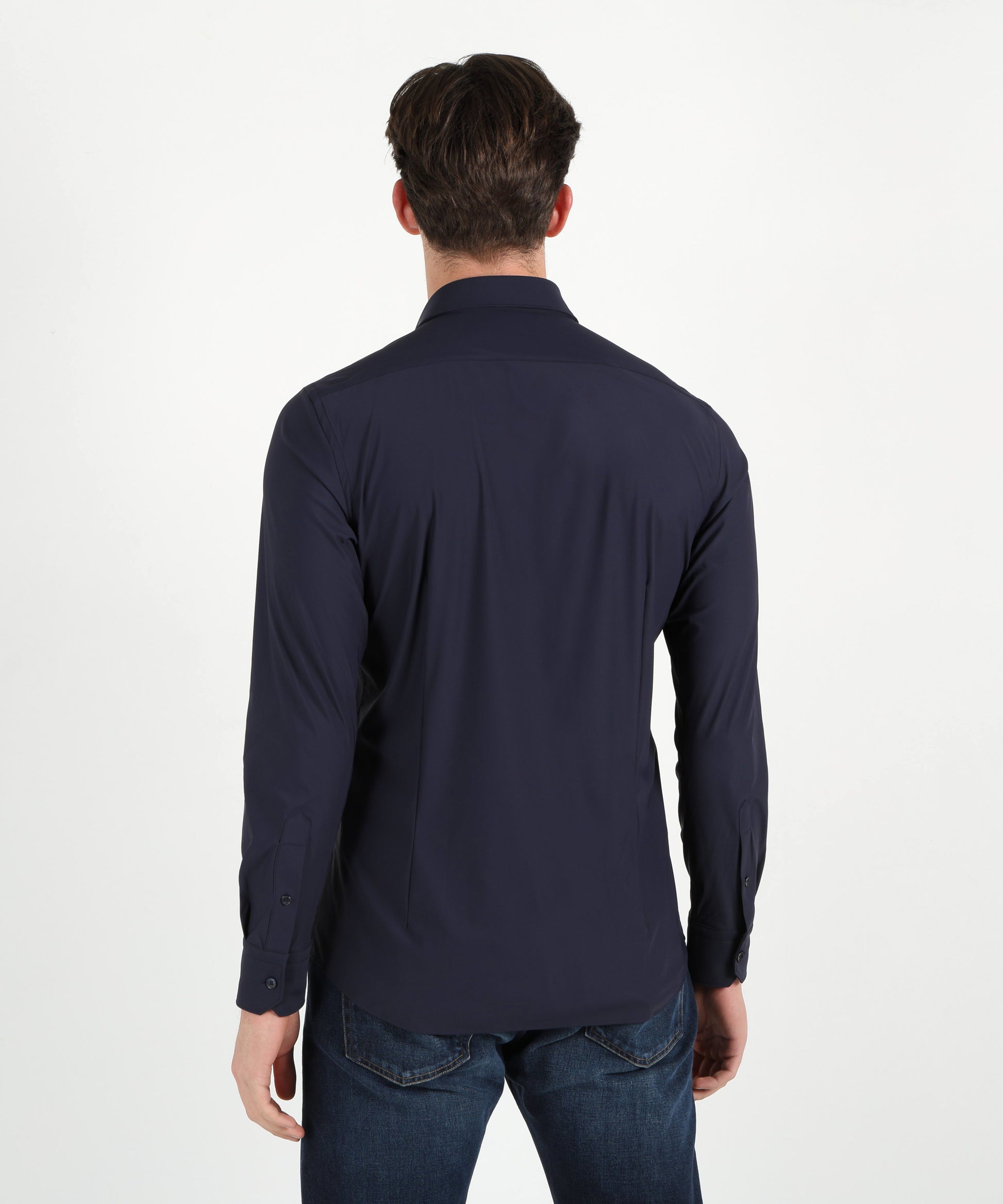 Shirts ARCHIVIUM Tailored-fit shirt with semi-spread collar Navy | ARCHIVIUM