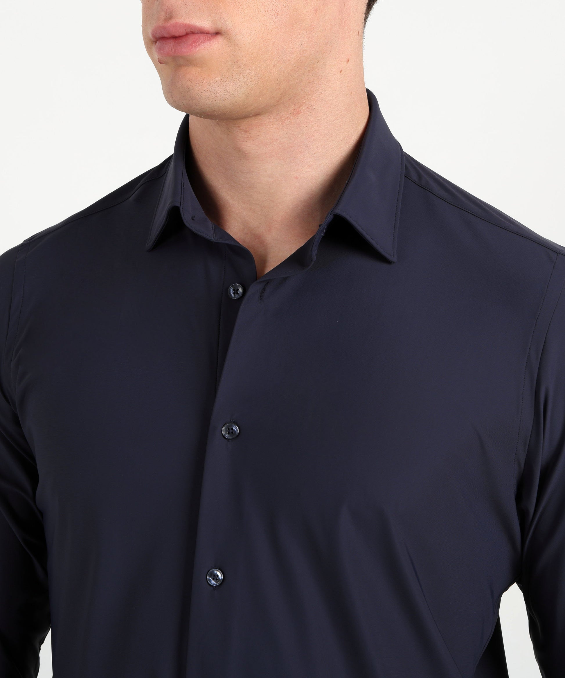Shirts ARCHIVIUM Tailored-fit shirt with semi-spread collar Navy | ARCHIVIUM