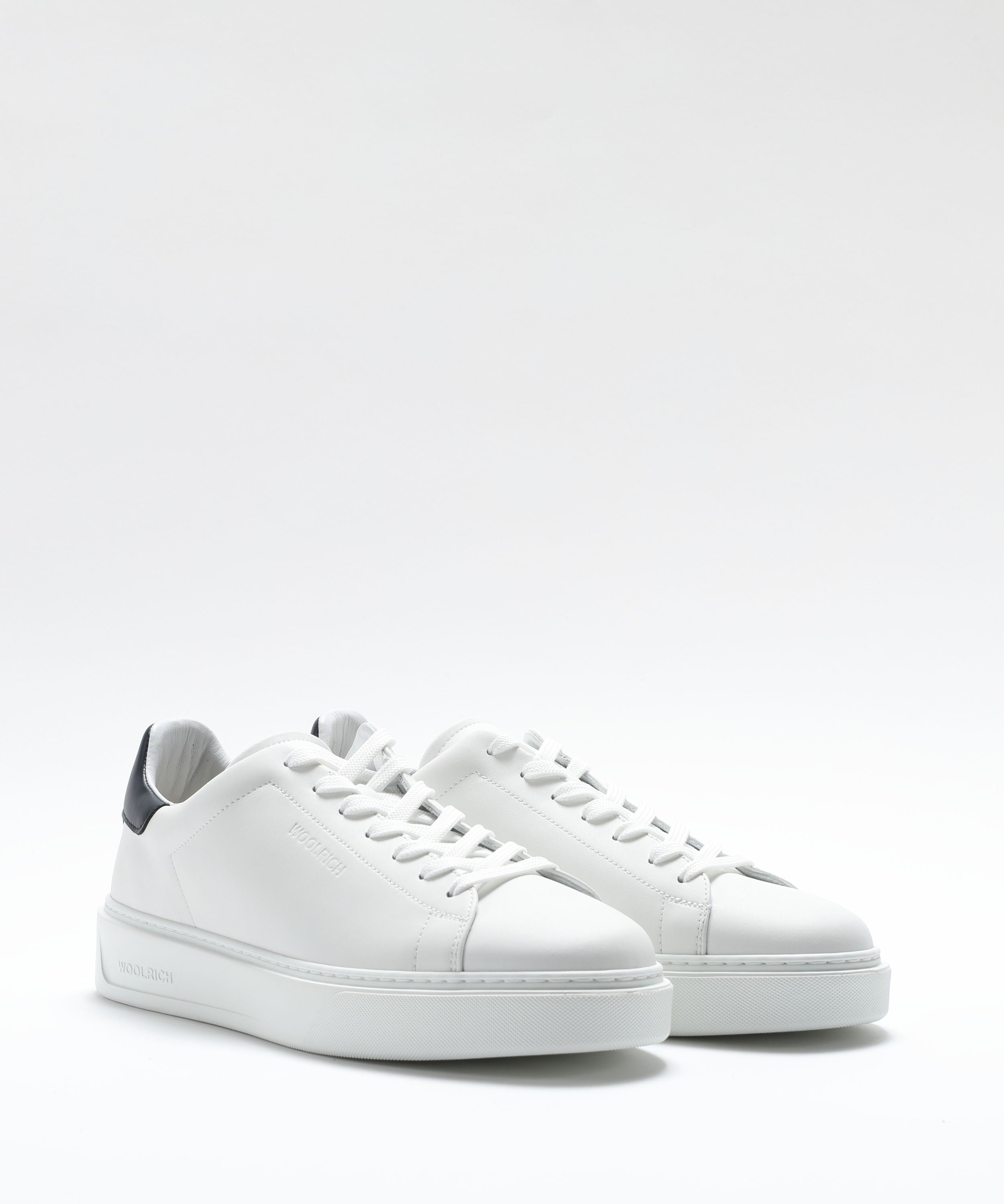 Sneakers WOOLRICH Sneakers Classic Court in pelle di vitello Bianco/blu | WOOLRICH