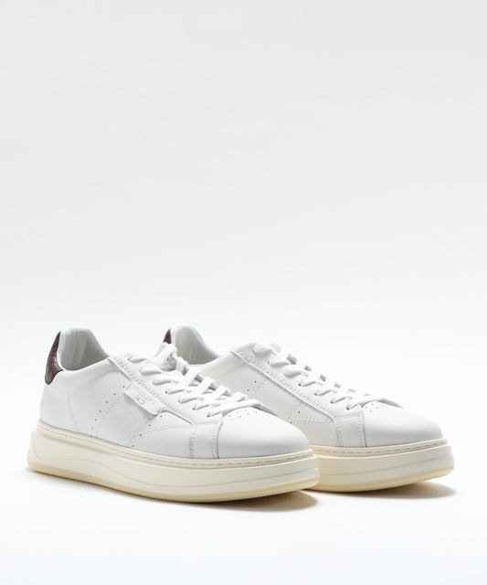 Sneakers WOOLRICH Sneakers Arrow in pelle di vitello Bianco/testa di moro | WOOLRICH