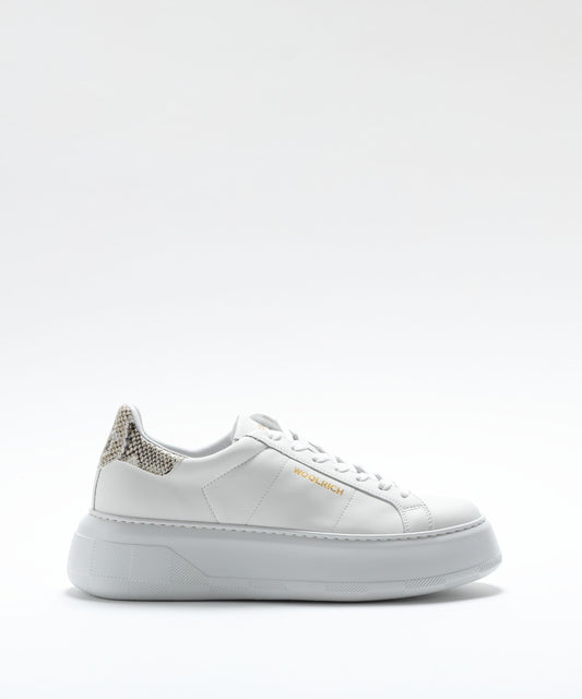 Sneakers WOOLRICH Sneakers Chunky Court in pelle di vitello Bianco/sabbia | WOOLRICH