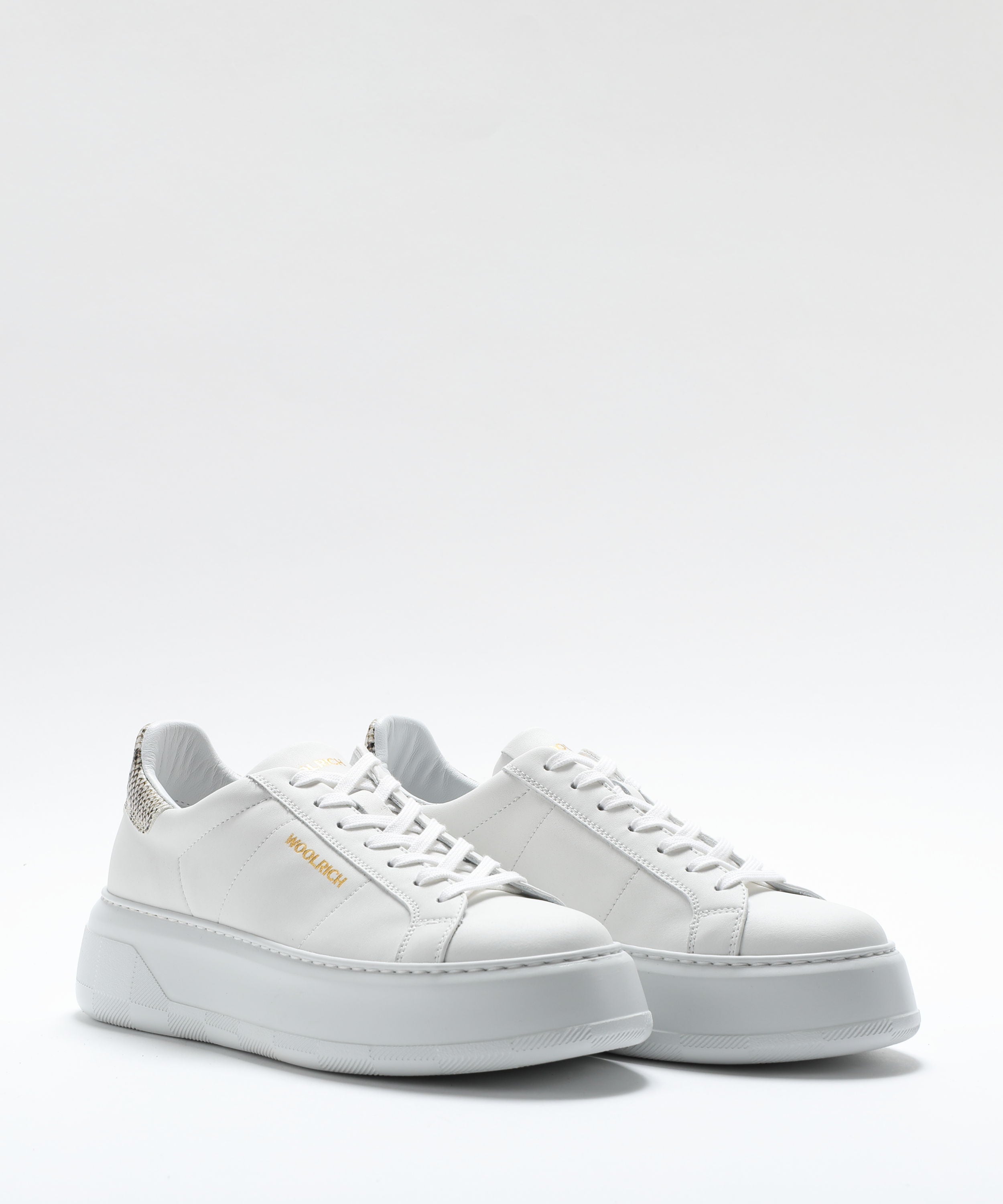 Sneakers WOOLRICH Sneakers Chunky Court in pelle di vitello Bianco/sabbia | WOOLRICH