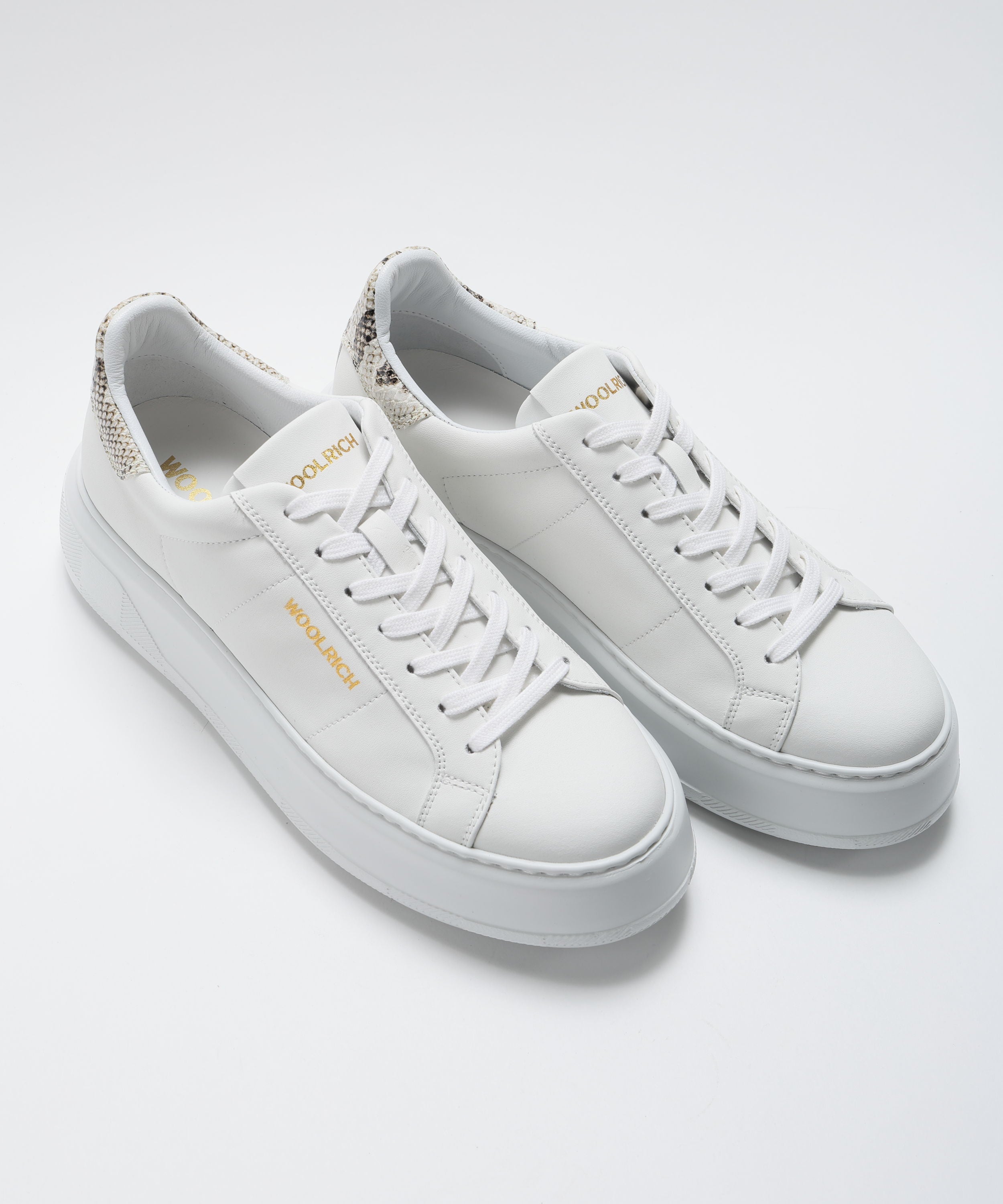 Sneakers WOOLRICH Sneakers Chunky Court in pelle di vitello Bianco/sabbia | WOOLRICH