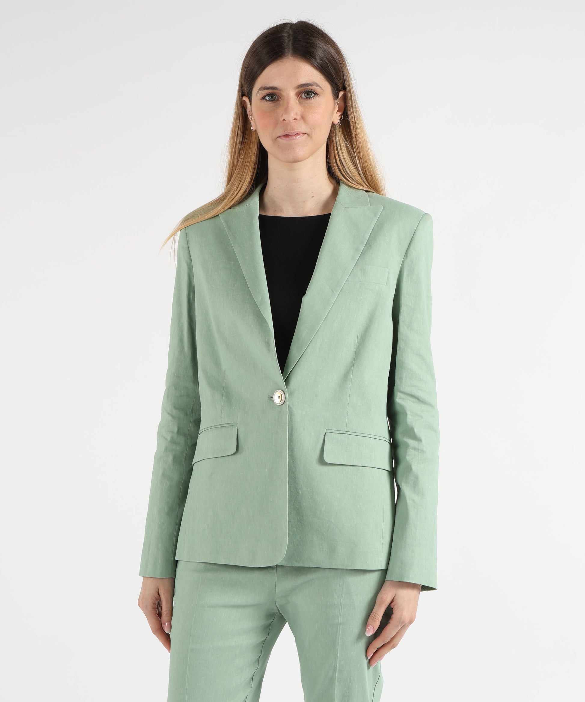 Giacche PINKO Giacca in misto lino Verde | PINKO