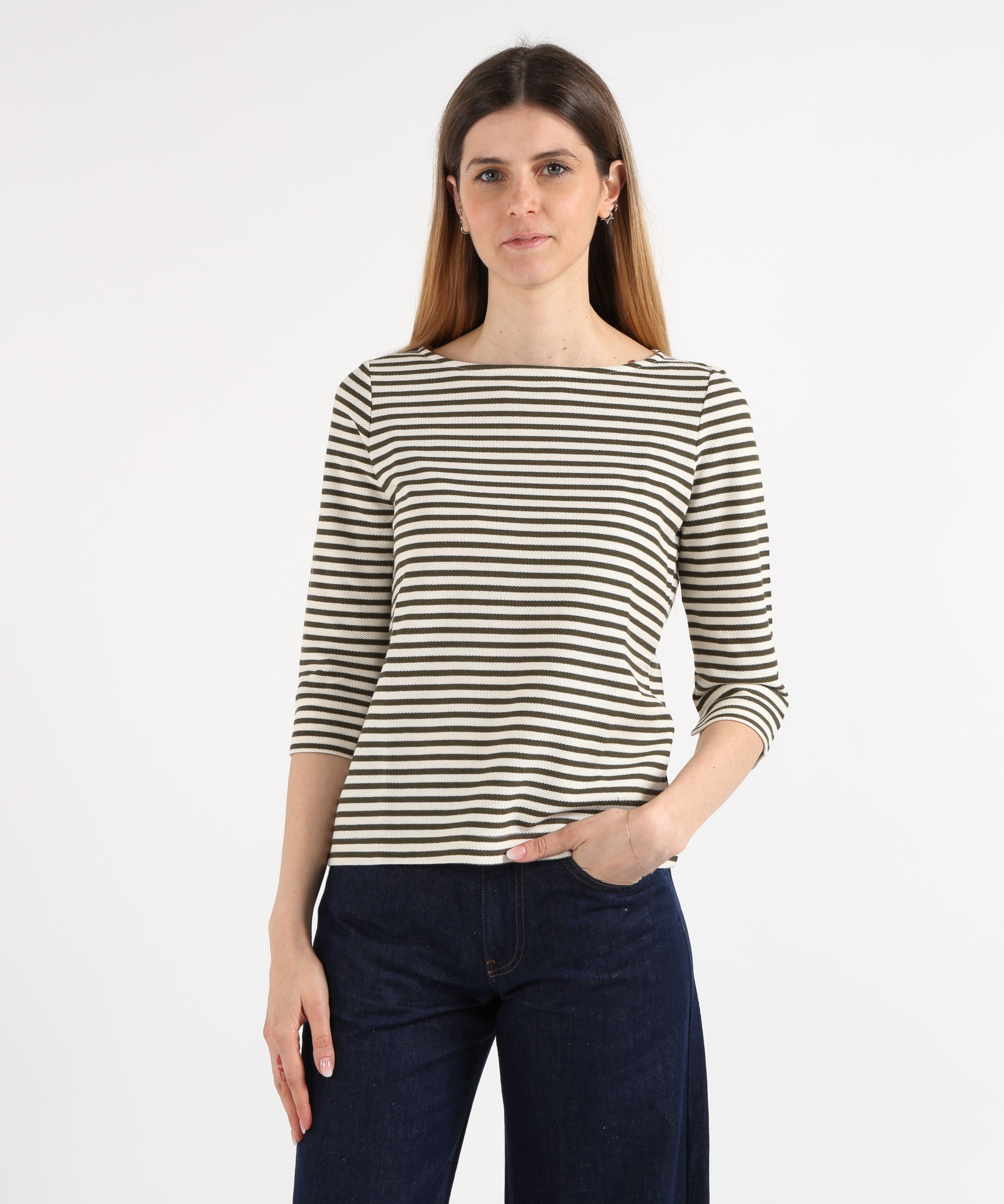 T-shirt PENNYBLACK Marinière in jersey piqué Muschio | PENNYBLACK