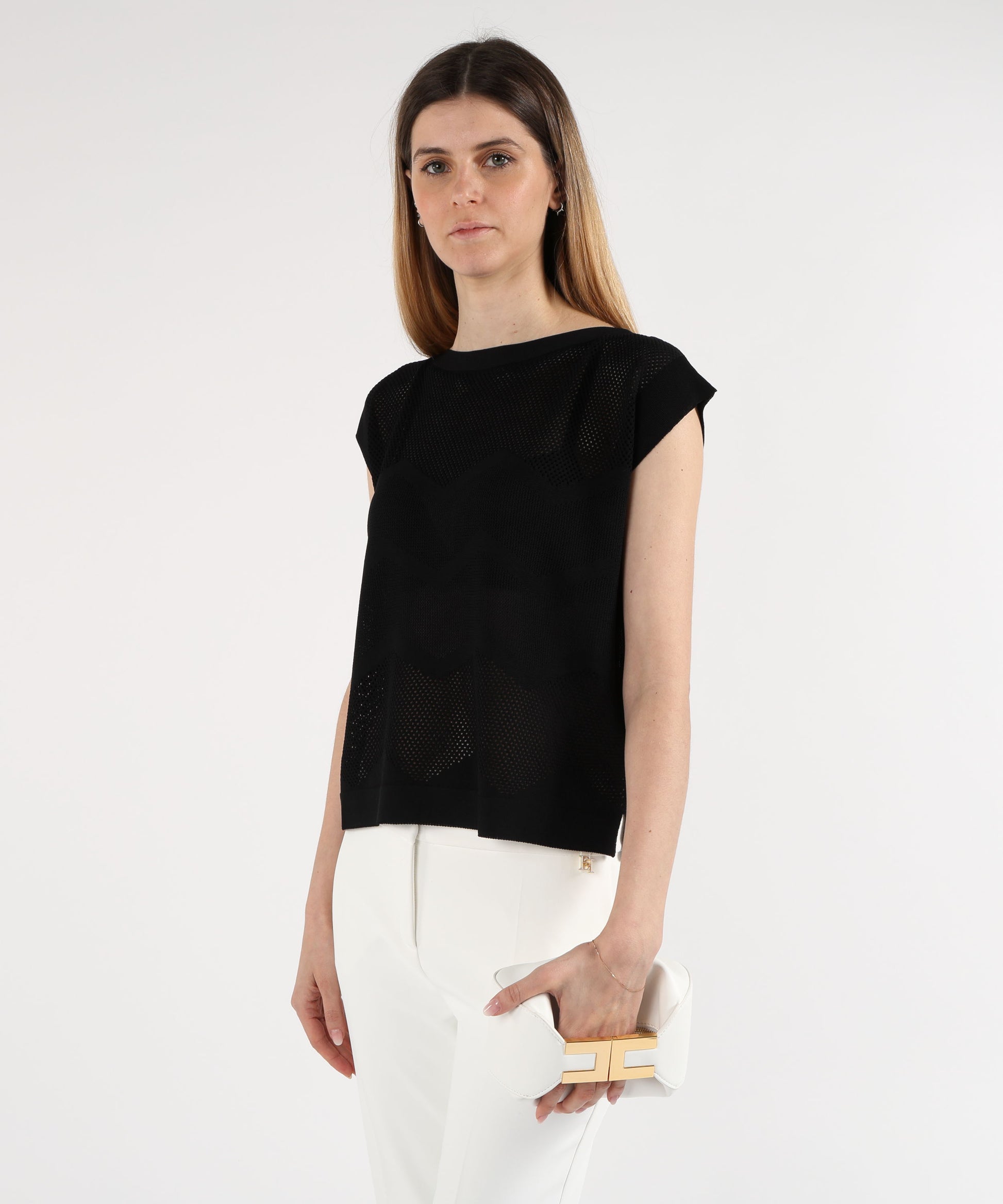 Borse ELISABETTA FRANCHI Hobo con manico gioiello Avorio | ELISABETTA FRANCHI