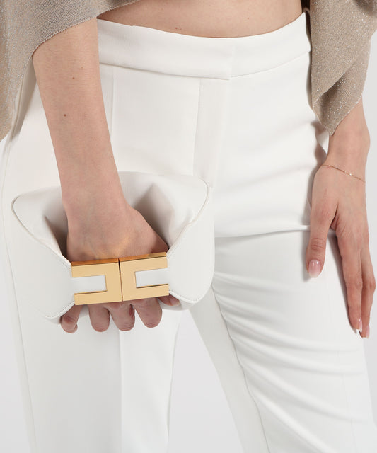 Borse ELISABETTA FRANCHI Hobo con manico gioiello Avorio | ELISABETTA FRANCHI