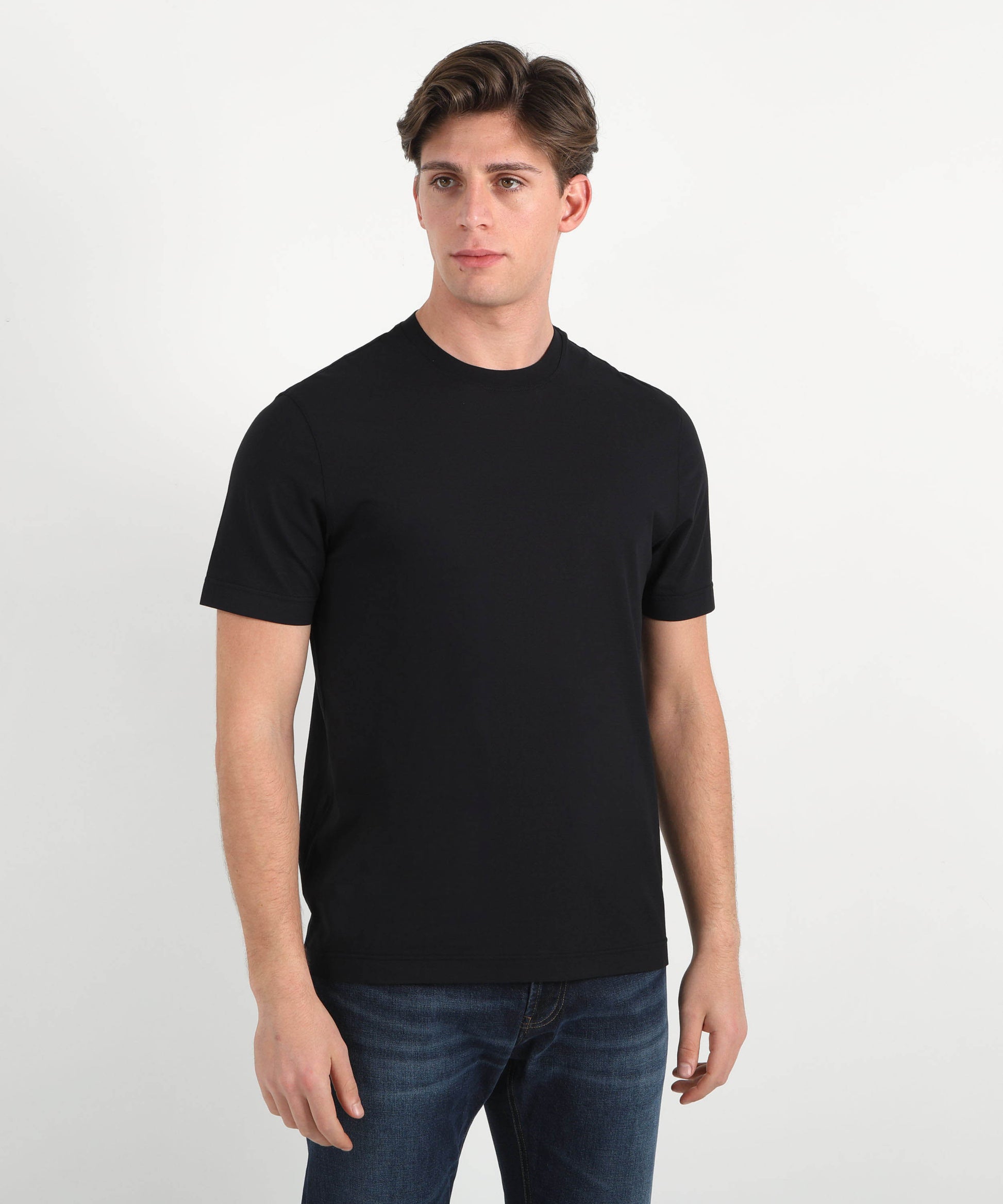 T-shirt FILIPPO DE LAURENTIIS T-shirt manica corta in crepe cotton Navy | FILIPPO DE LAURENTIIS