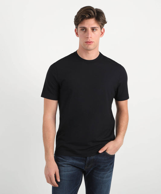 T-shirt FILIPPO DE LAURENTIIS T-shirt manica corta in crepe cotton Navy | FILIPPO DE LAURENTIIS