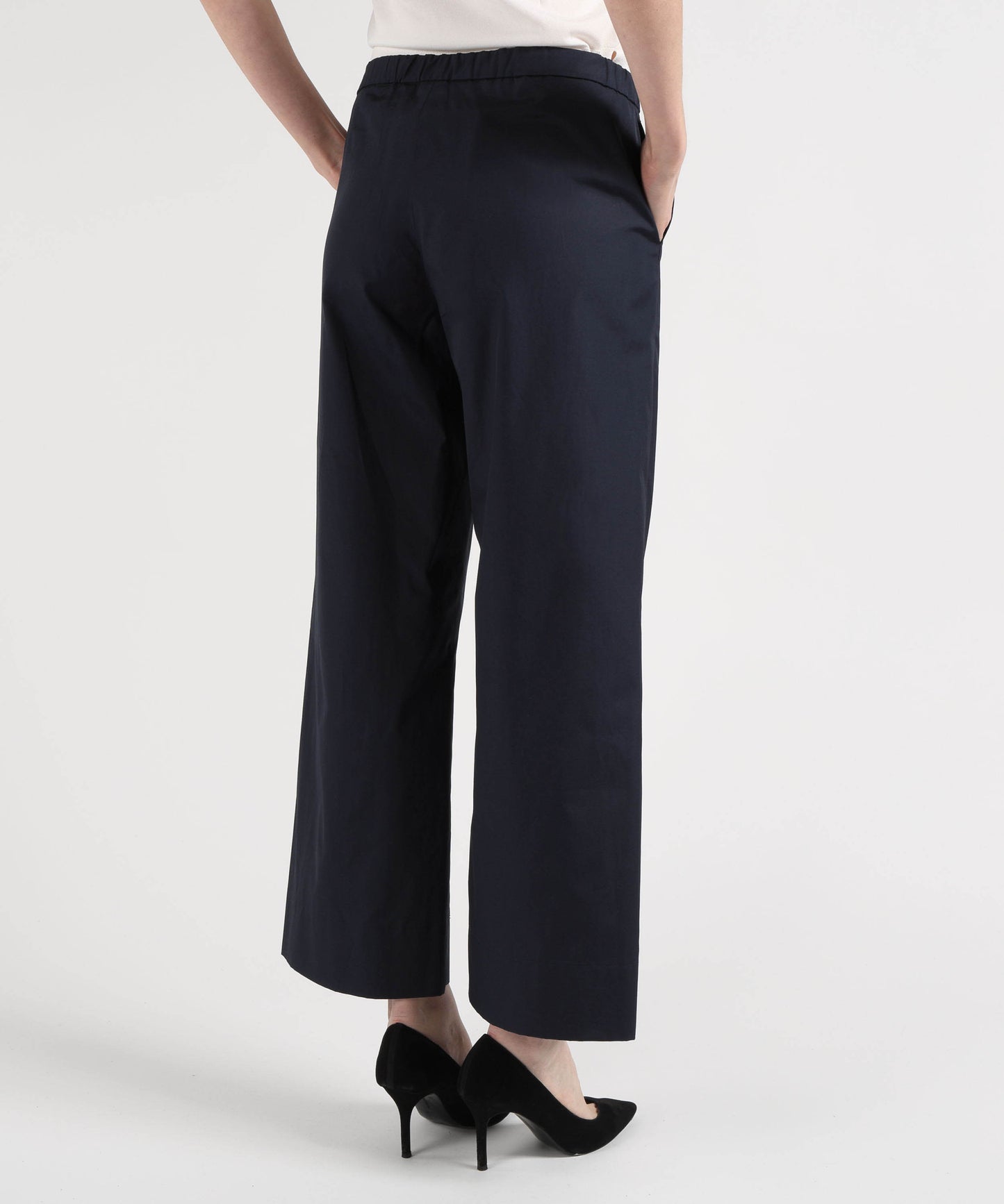 'S MAX MARA Pantalone coulisse in cotone argento