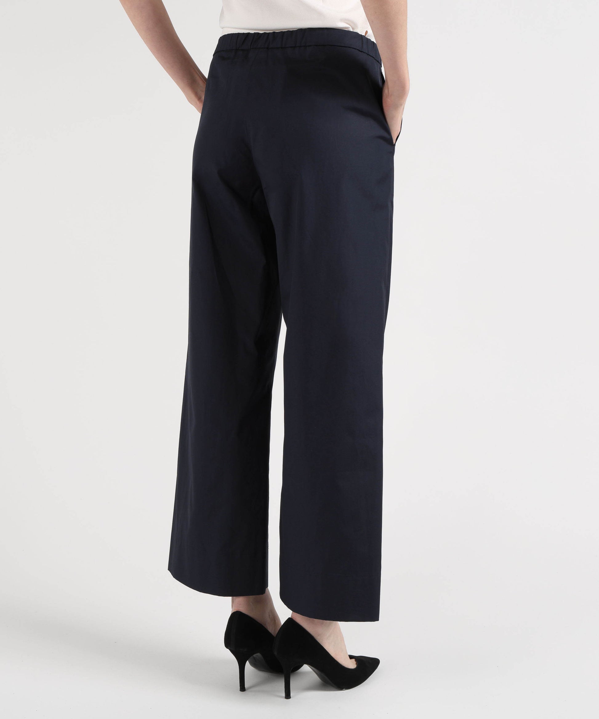 Pantaloni 'S MAX MARA Pantalone coulisse in cotone argento Blu notte | 'S MAX MARA