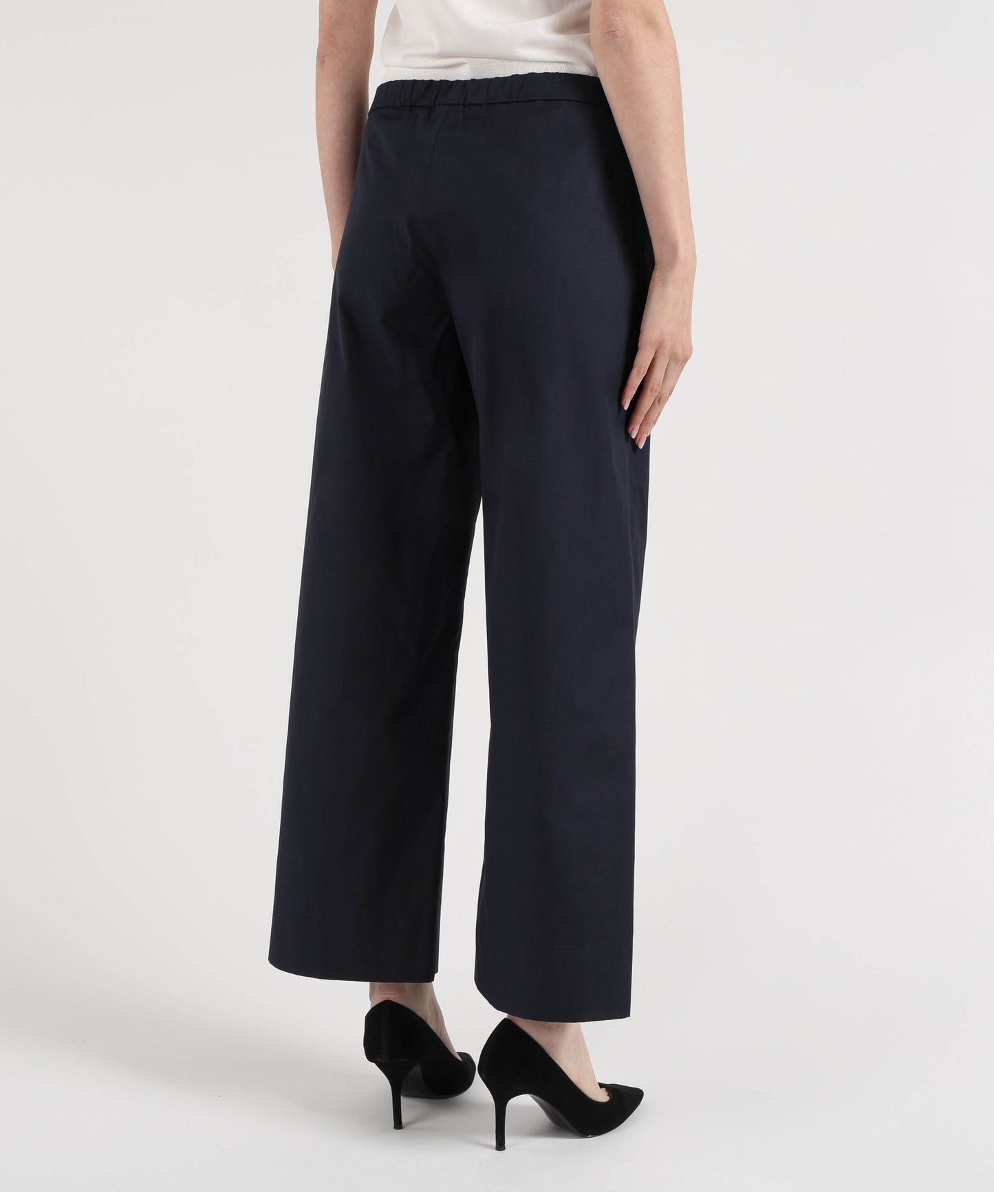 'S MAX MARA Pantalone coulisse in cotone argento